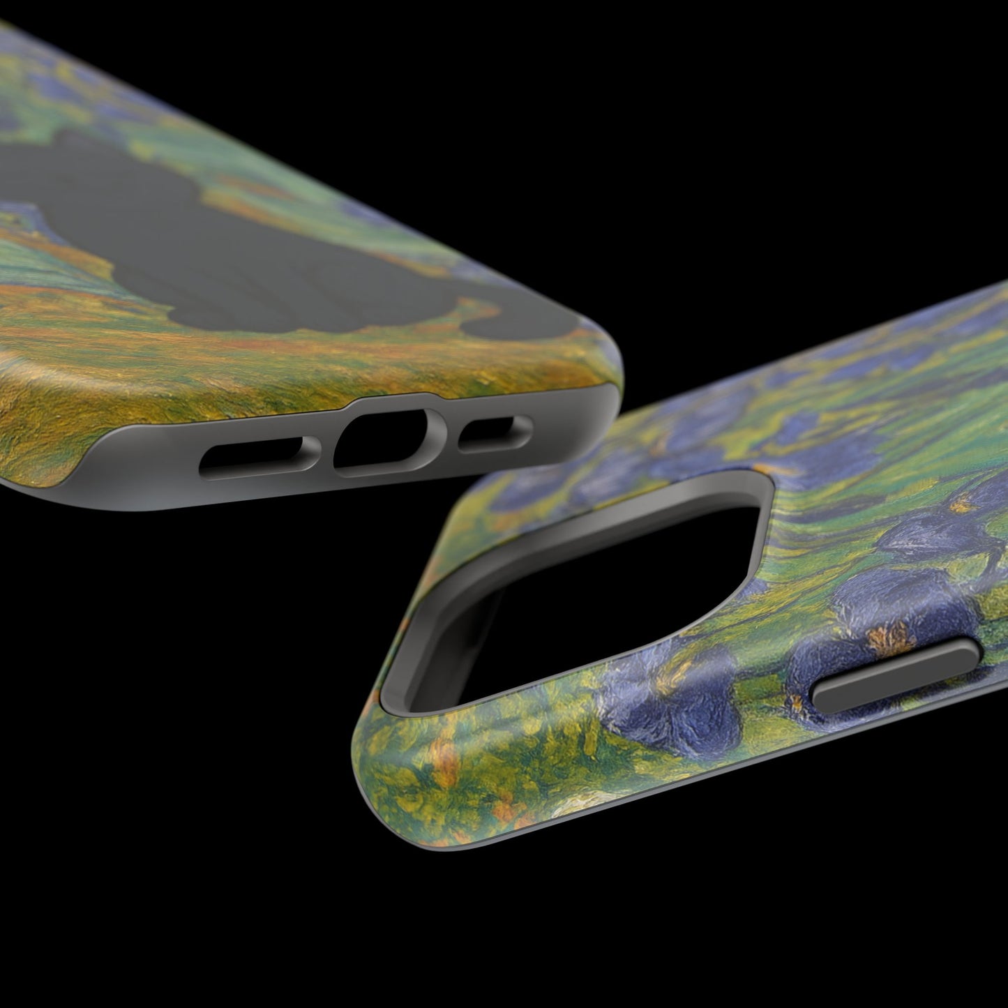 Peaceful Cat in Irises โ Van Gogh Inspired โ iPhone 16, 15, 14, 13 โ MagSafe Magnetic Tough Case by HitStickers