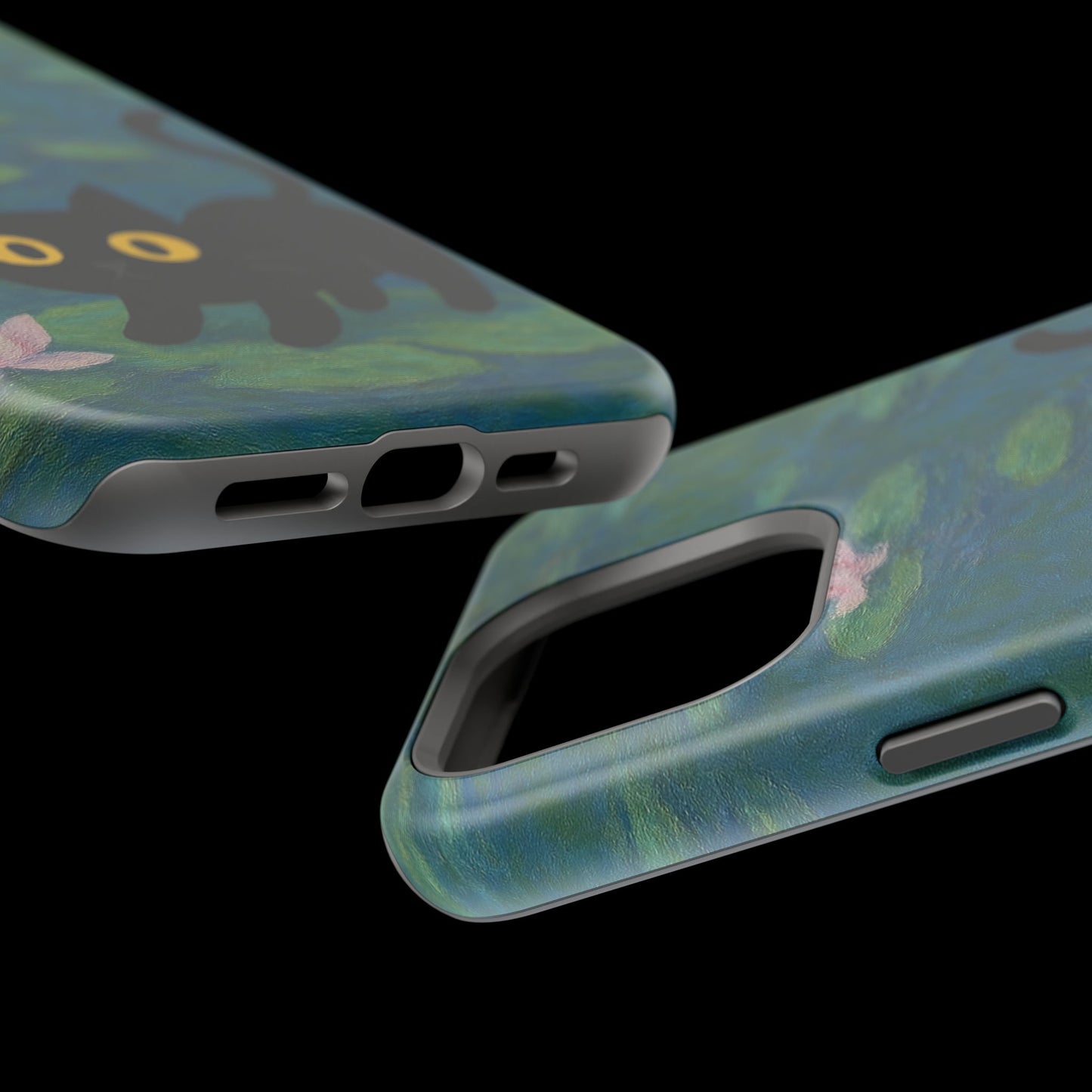 Water Lily Cat โ Monet Inspired โ iPhone 16, 15, 14, 13 โ MagSafe Magnetic Tough Case by HitStickers