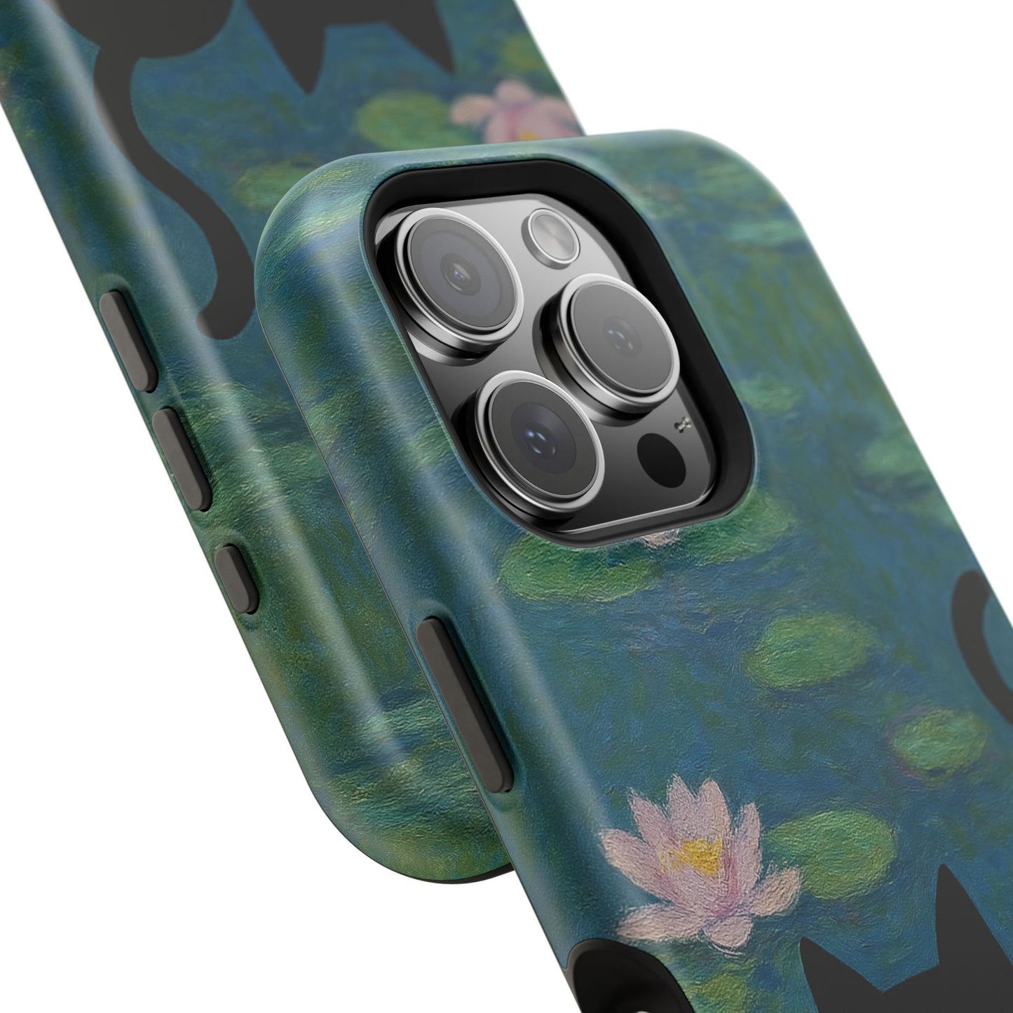 Water Lily Cat โ Monet Inspired โ iPhone 16, 15, 14, 13 โ MagSafe Magnetic Tough Case by HitStickers
