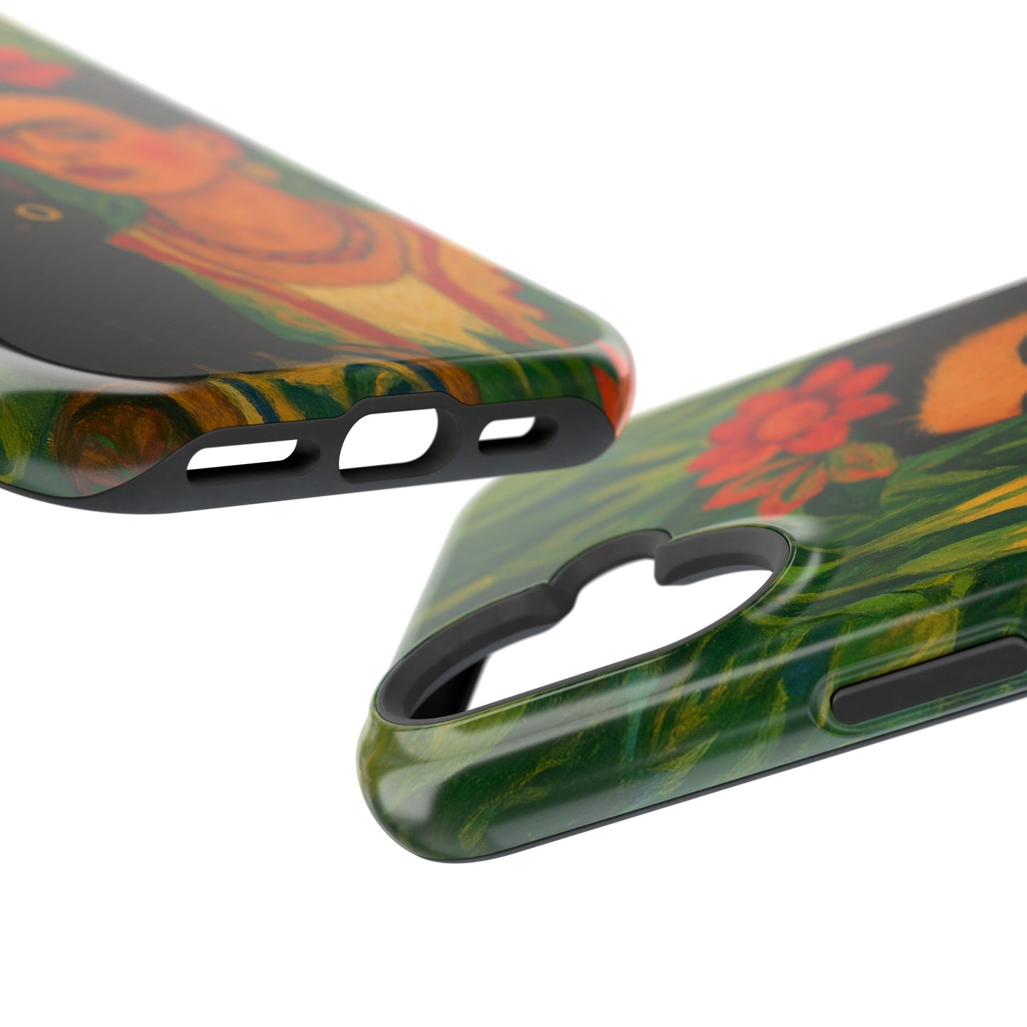 Frida & the Black Cat โ Kahlo Inspired โ iPhone 16, 15, 14, 13 โ MagSafe Magnetic Tough Case by HitStickers