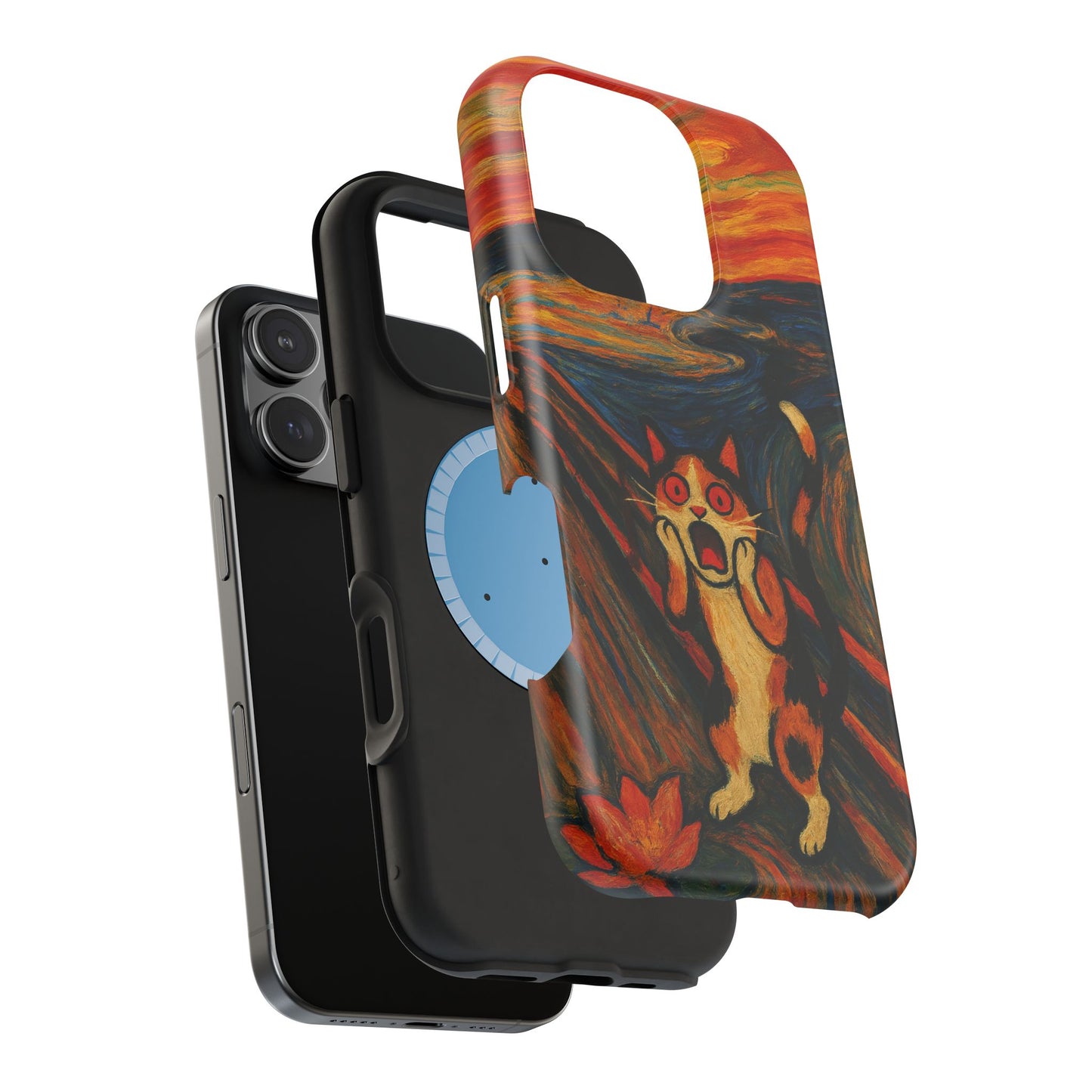 The Cat Scream โ Munch Inspired โ iPhone 16, 15, 14, 13 โ MagSafe Magnetic Tough Case by HitStickers