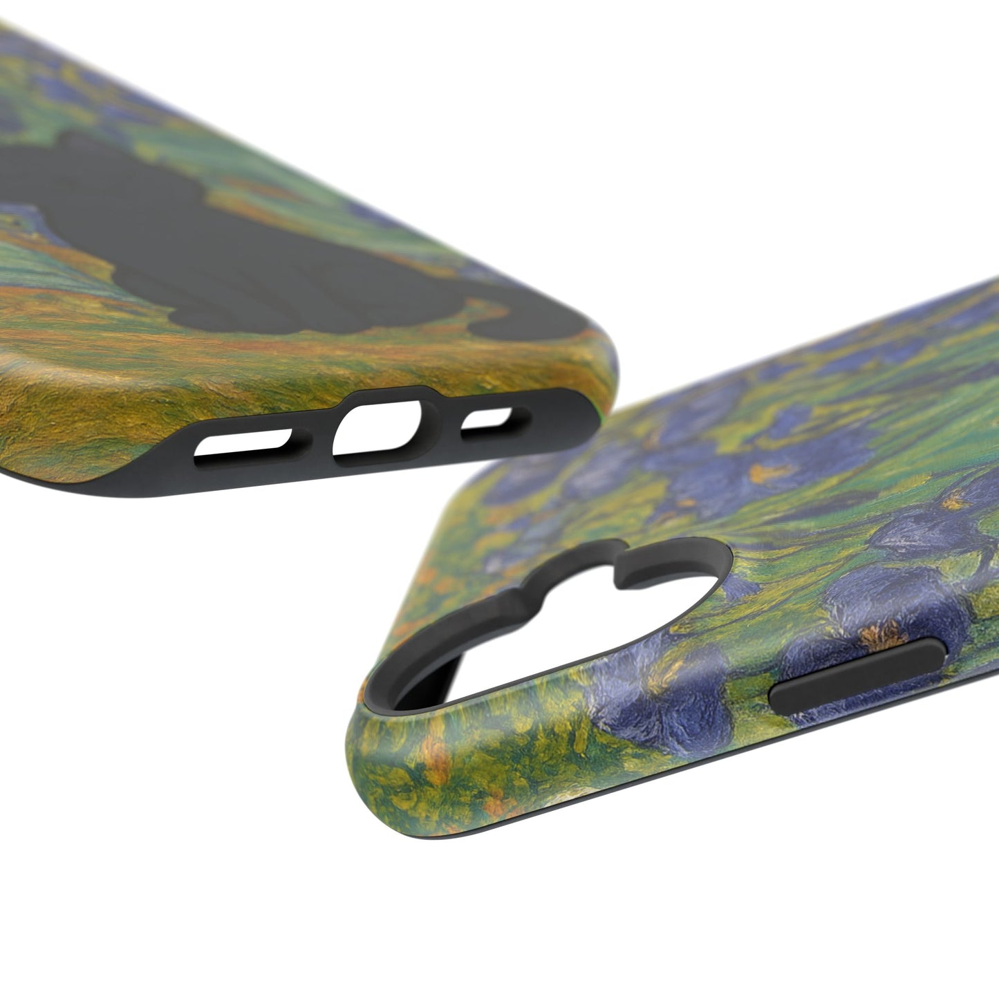 Peaceful Cat in Irises โ Van Gogh Inspired โ iPhone 16, 15, 14, 13 โ MagSafe Magnetic Tough Case by HitStickers