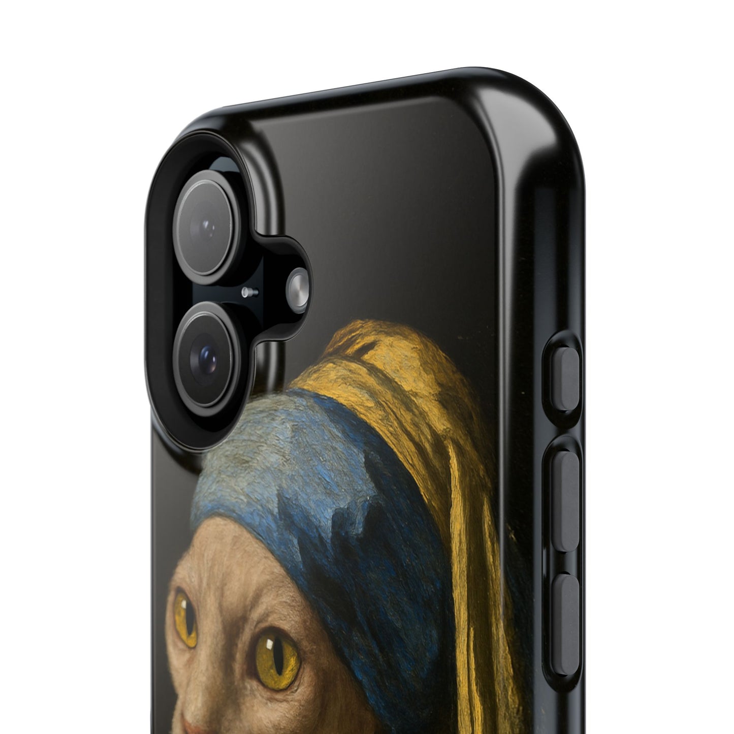 Cat with a Pearl Earring โ Vermeer Inspired โ iPhone 16, 15, 14, 13 โ MagSafe Magnetic Tough Case by HitStickers