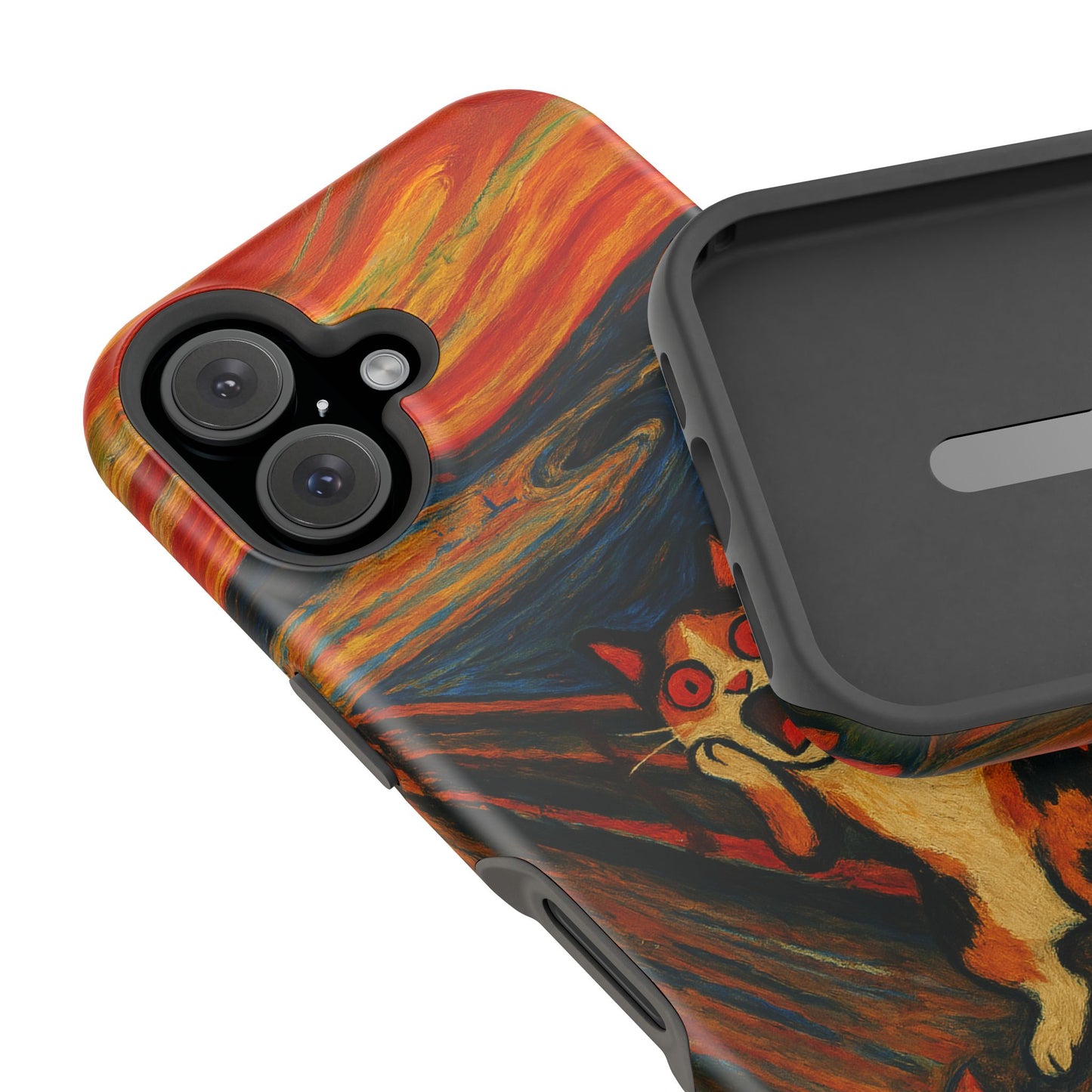 The Cat Scream โ Munch Inspired โ iPhone 16, 15, 14, 13 โ MagSafe Magnetic Tough Case by HitStickers