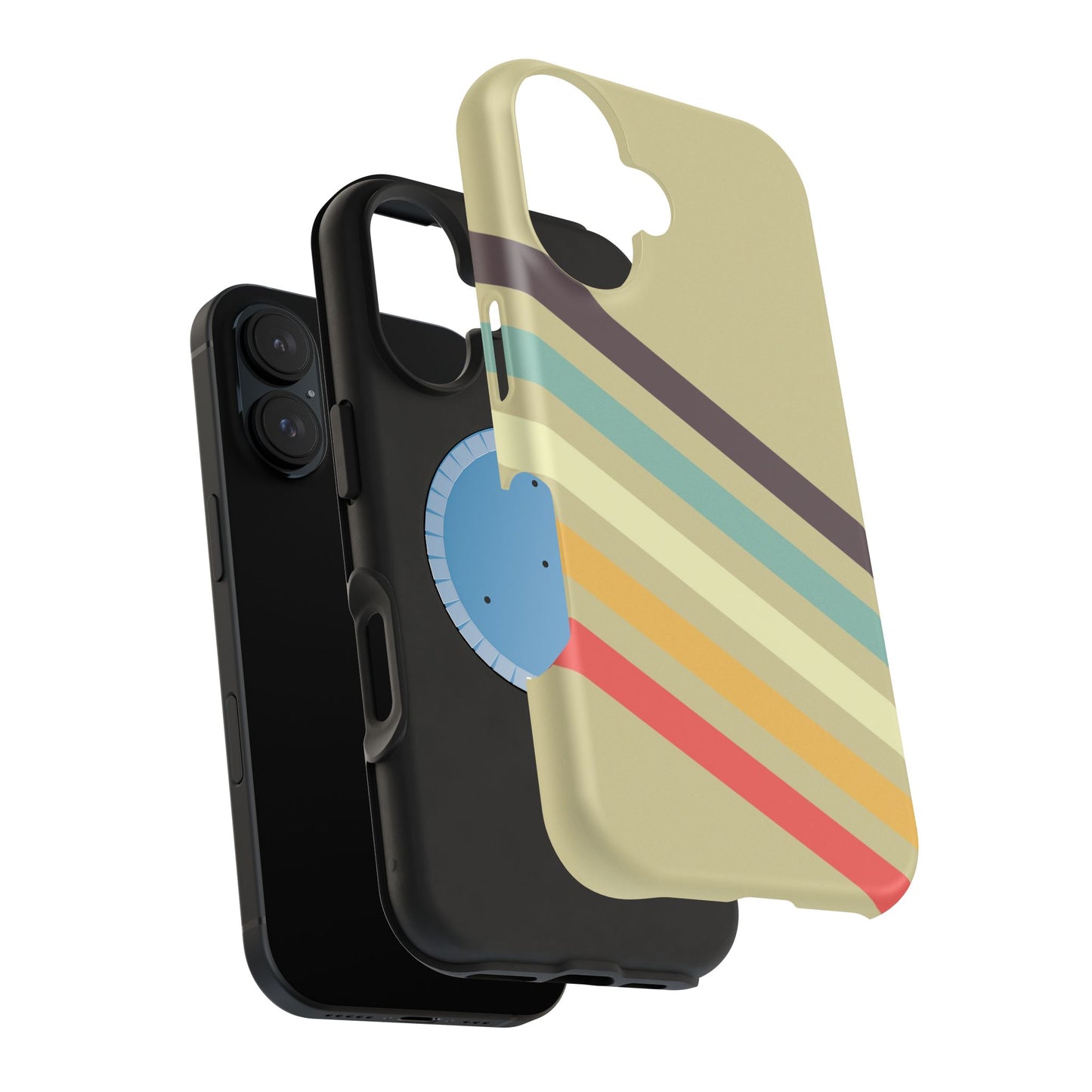 Retro Striped Case for iPhone 16, 15, 14, 13 - MagSafe Magnetic Tough Case by HitStickers