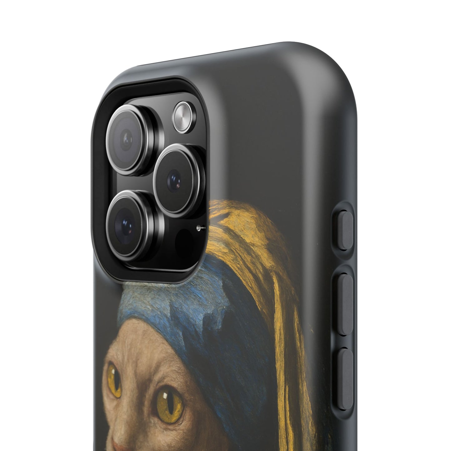 Cat with a Pearl Earring โ Vermeer Inspired โ iPhone 16, 15, 14, 13 โ MagSafe Magnetic Tough Case by HitStickers