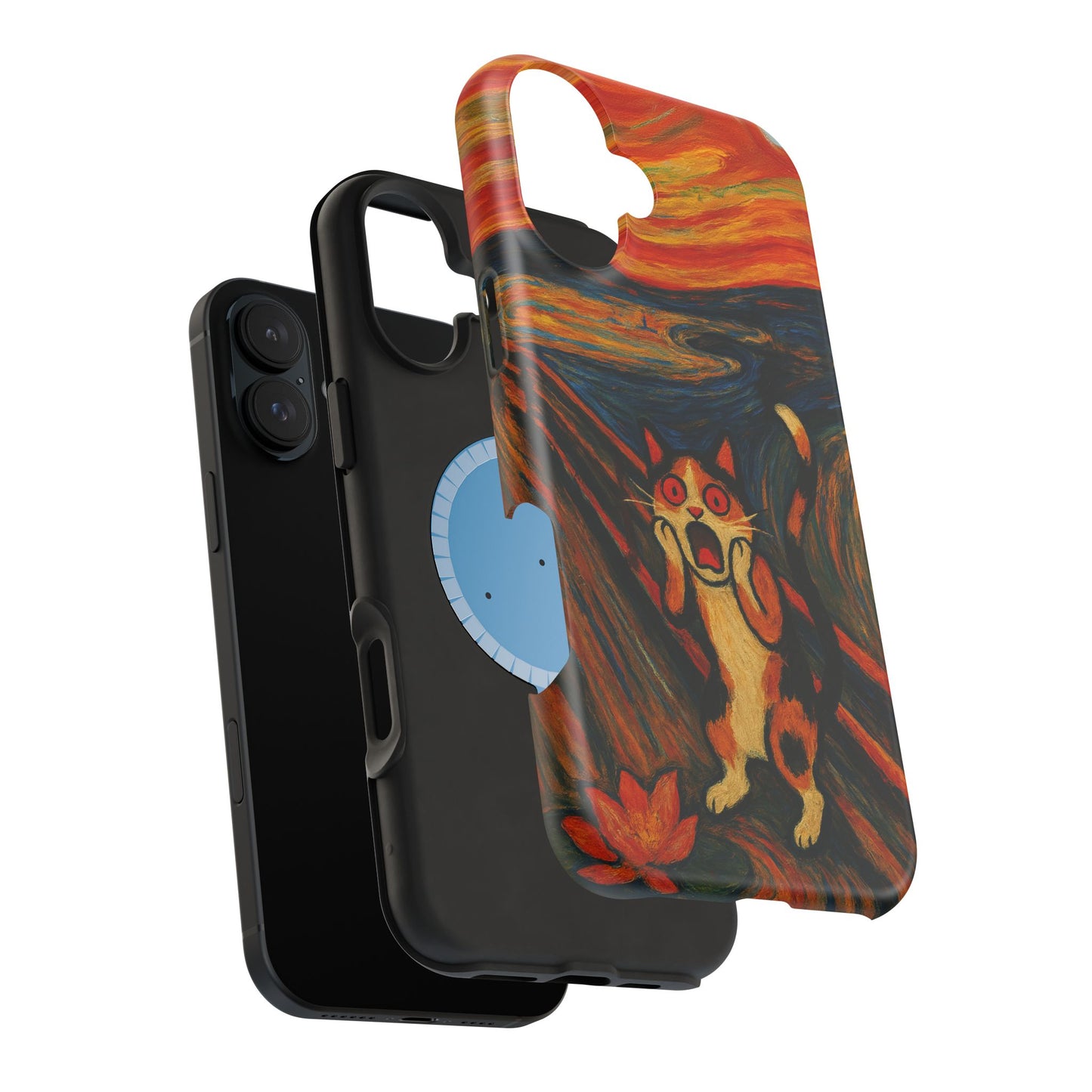 The Cat Scream โ Munch Inspired โ iPhone 16, 15, 14, 13 โ MagSafe Magnetic Tough Case by HitStickers