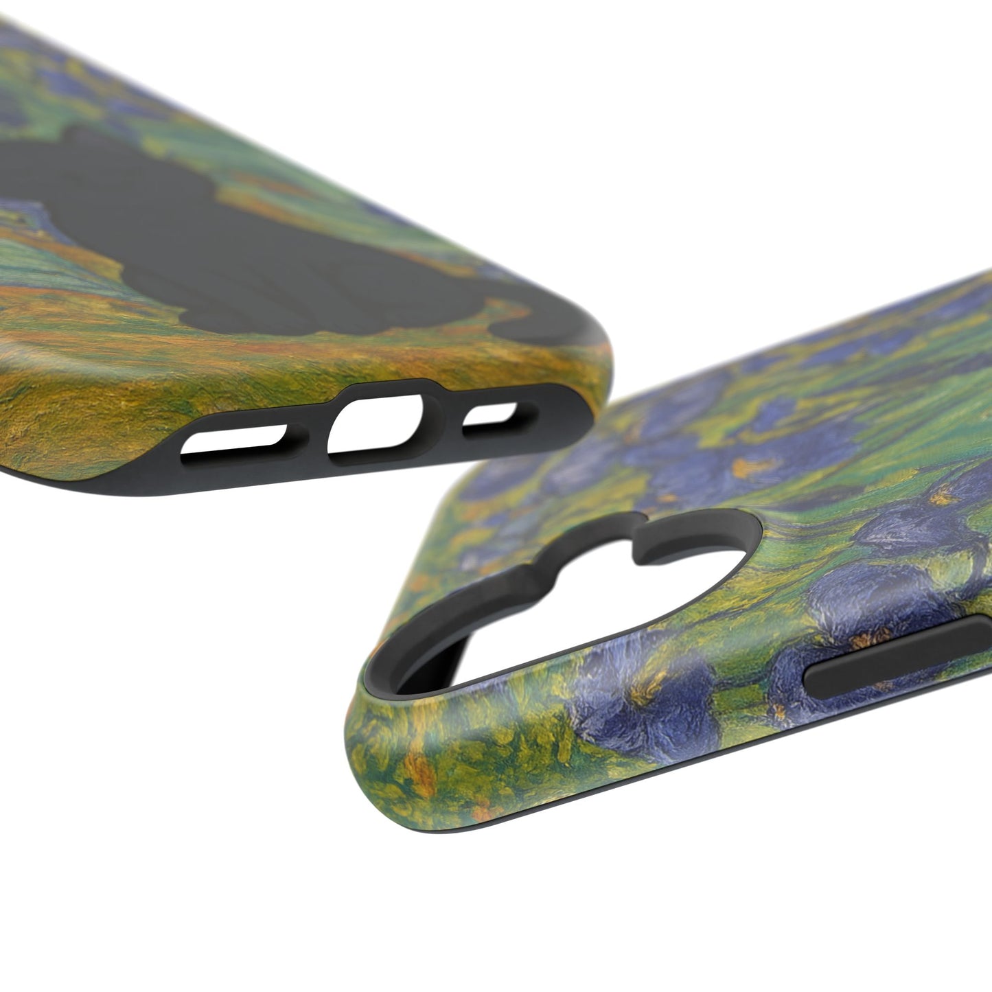 Peaceful Cat in Irises โ Van Gogh Inspired โ iPhone 16, 15, 14, 13 โ MagSafe Magnetic Tough Case by HitStickers