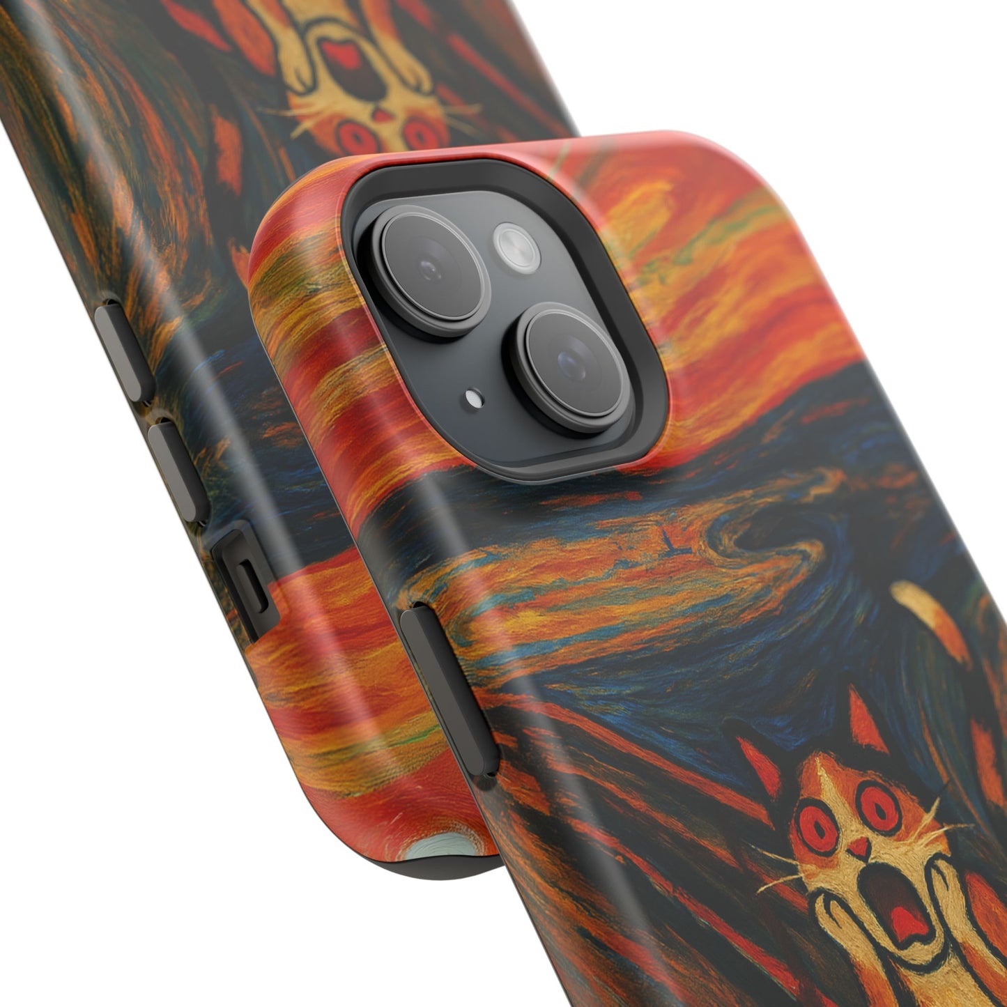 The Cat Scream โ Munch Inspired โ iPhone 16, 15, 14, 13 โ MagSafe Magnetic Tough Case by HitStickers