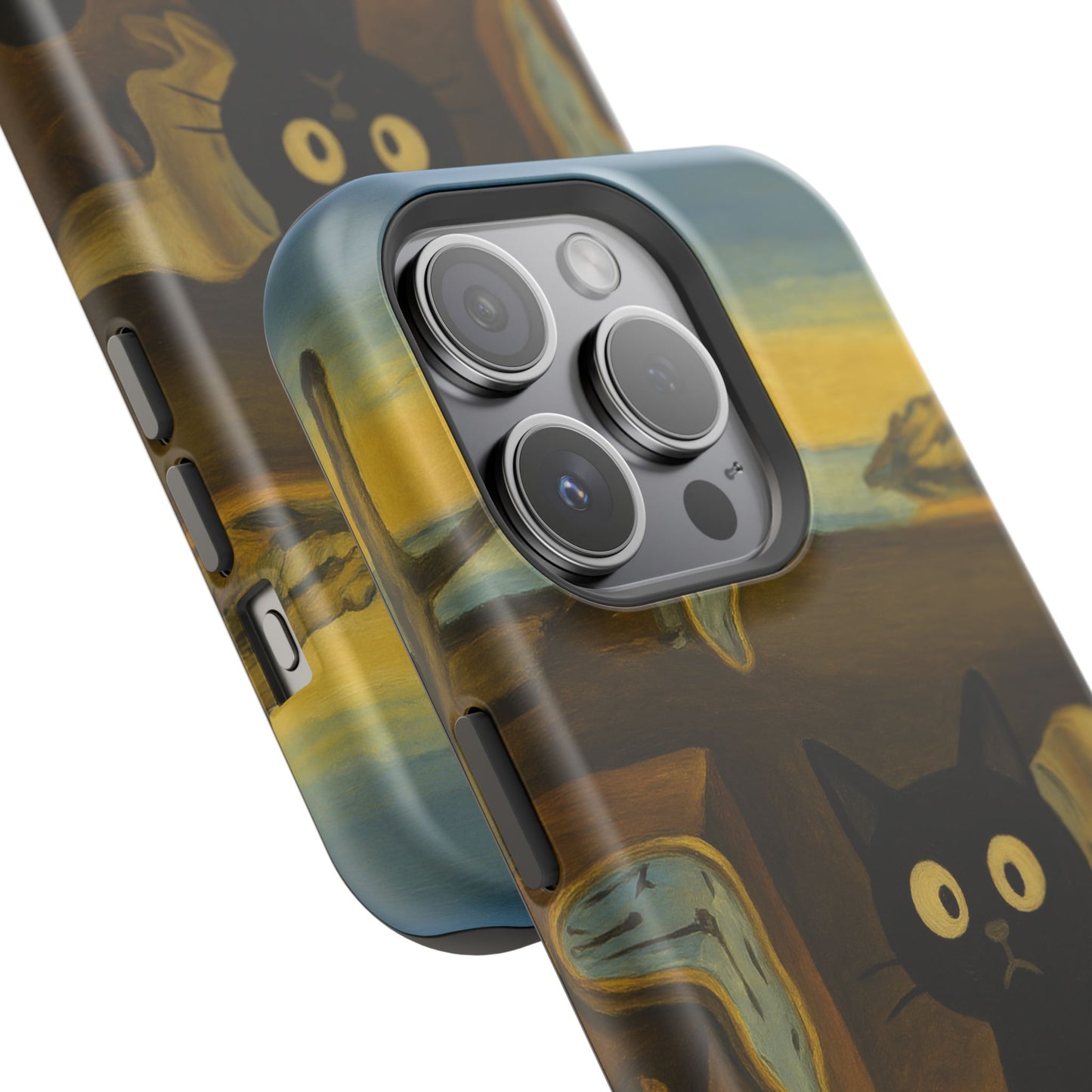 The Cat of Melting Time – Dalí Inspired – iPhone 16, 15, 14, 13 – MagSafe Magnetic Tough Case by HitStickers