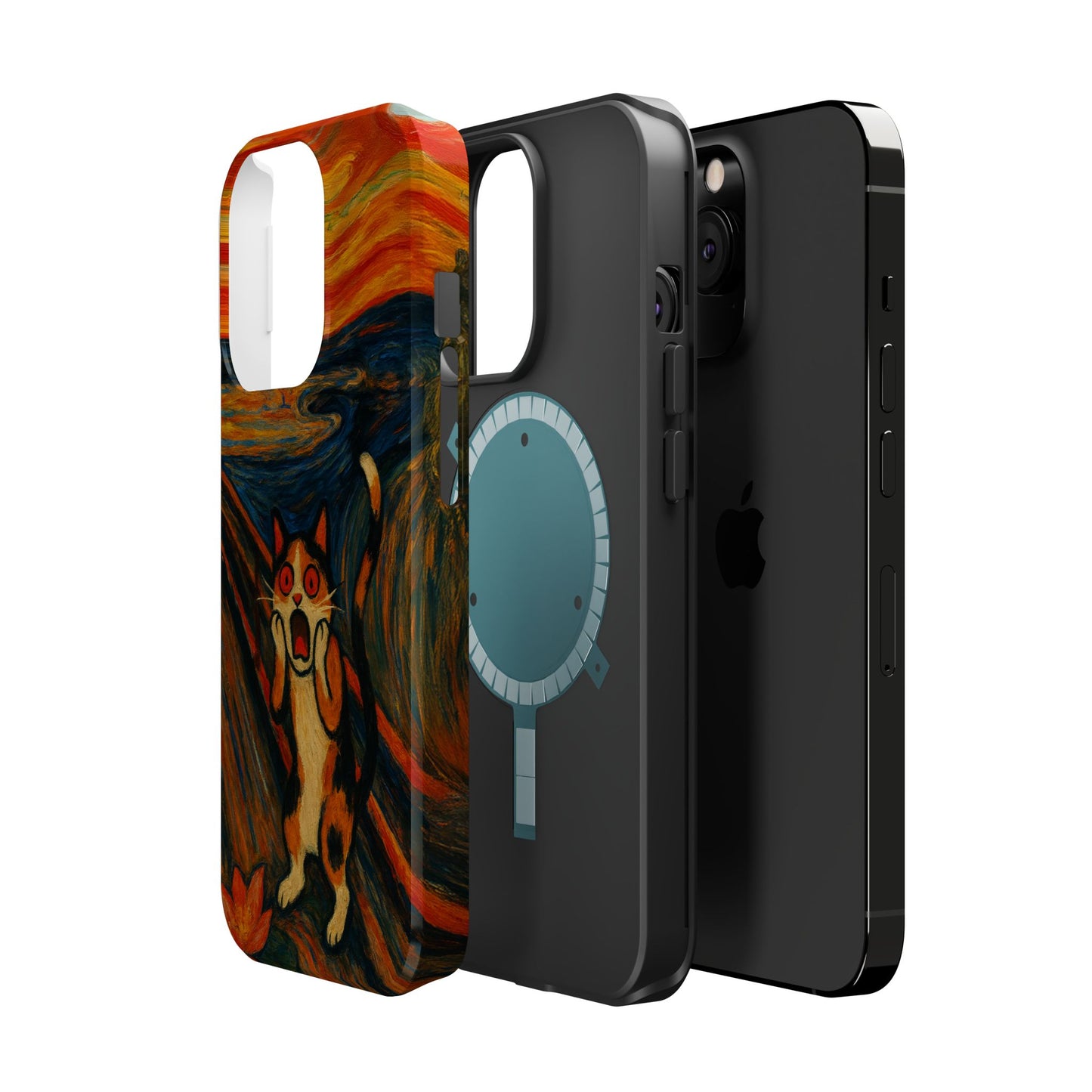 The Cat Scream โ Munch Inspired โ iPhone 16, 15, 14, 13 โ MagSafe Magnetic Tough Case by HitStickers