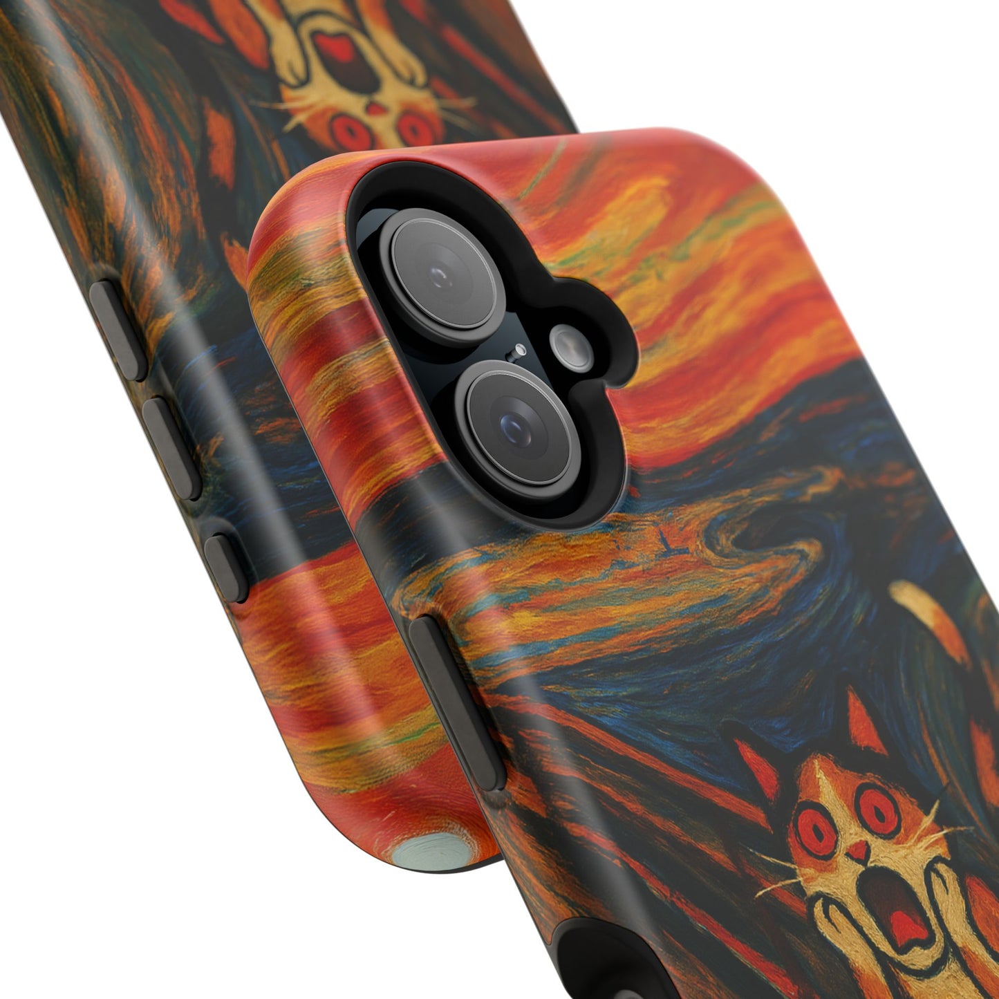 The Cat Scream โ Munch Inspired โ iPhone 16, 15, 14, 13 โ MagSafe Magnetic Tough Case by HitStickers
