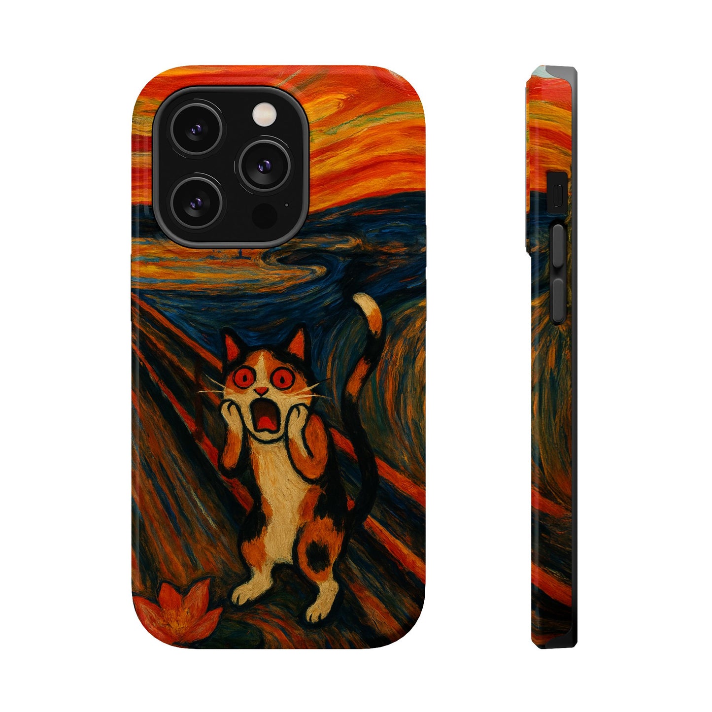 The Cat Scream โ Munch Inspired โ iPhone 16, 15, 14, 13 โ MagSafe Magnetic Tough Case by HitStickers