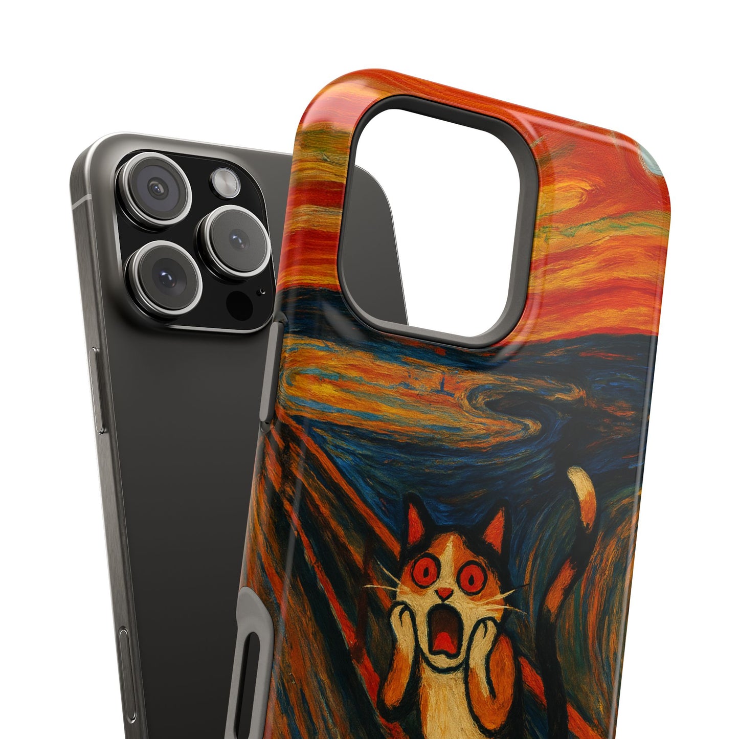 The Cat Scream โ Munch Inspired โ iPhone 16, 15, 14, 13 โ MagSafe Magnetic Tough Case by HitStickers