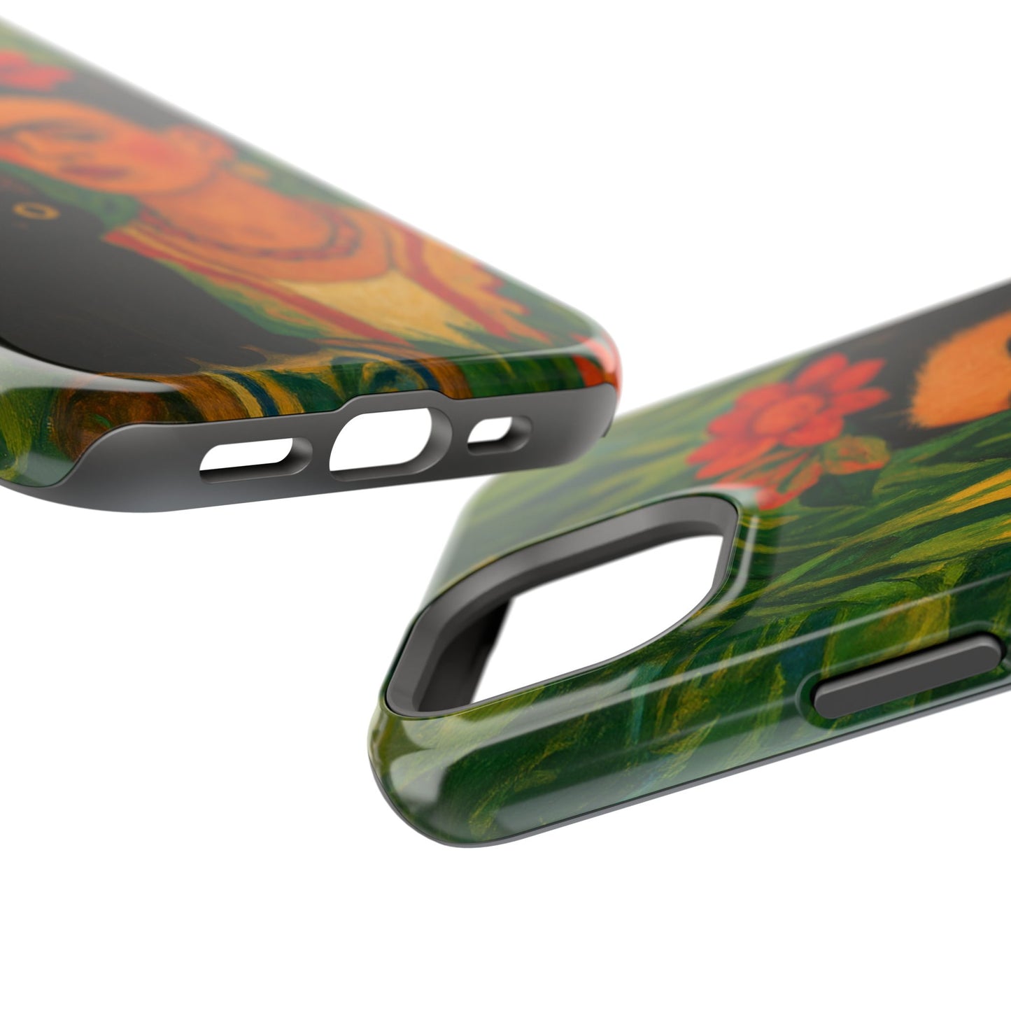 Frida & the Black Cat โ Kahlo Inspired โ iPhone 16, 15, 14, 13 โ MagSafe Magnetic Tough Case by HitStickers