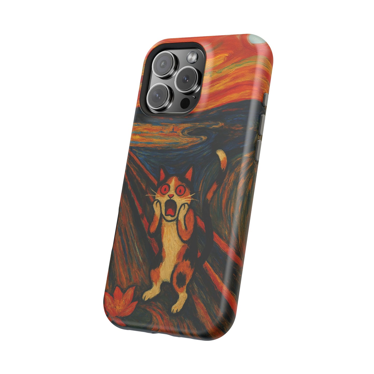 The Cat Scream โ Munch Inspired โ iPhone 16, 15, 14, 13 โ MagSafe Magnetic Tough Case by HitStickers
