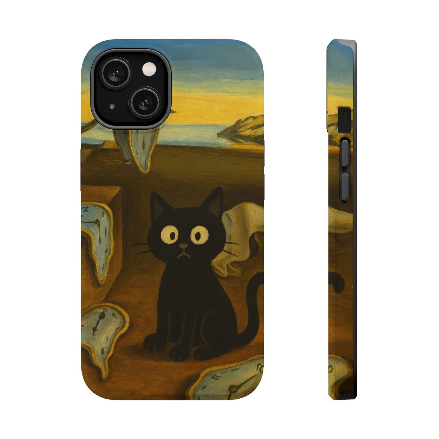 The Cat of Melting Time – Dalí Inspired – iPhone 16, 15, 14, 13 – MagSafe Magnetic Tough Case by HitStickers