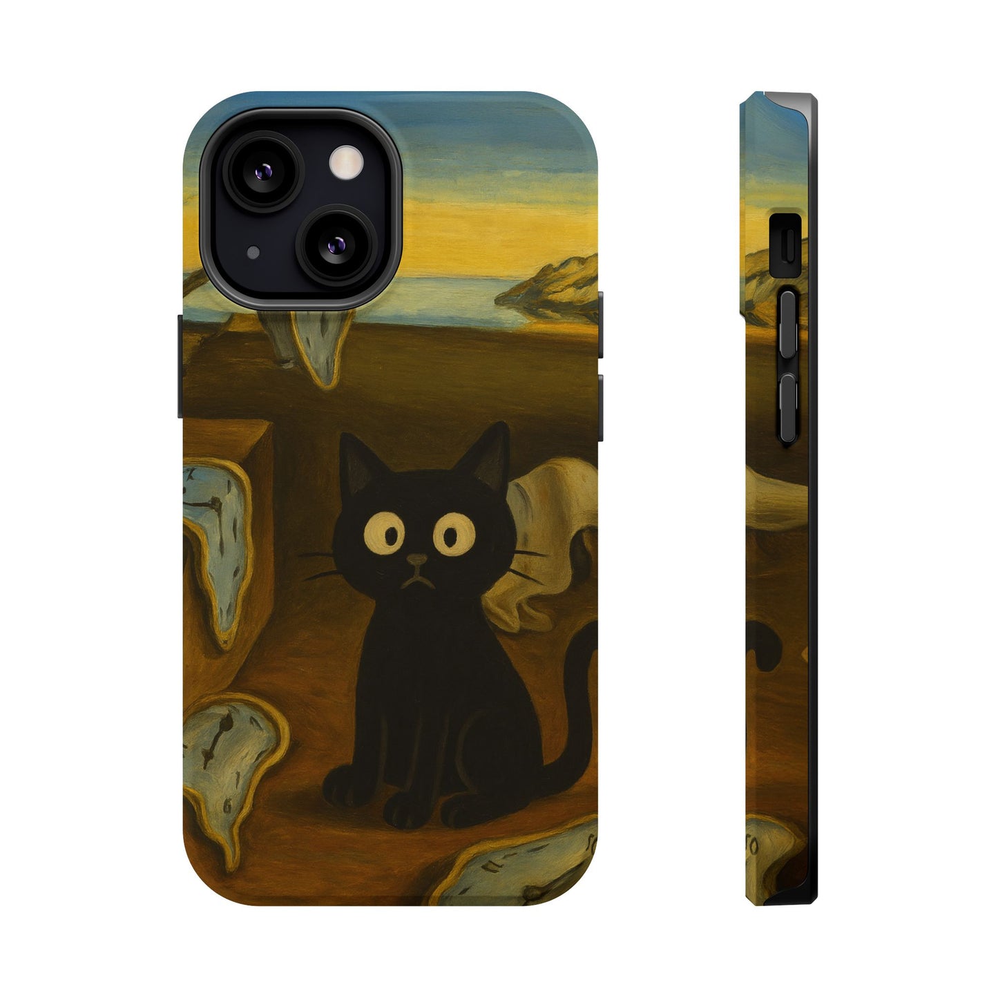 The Cat of Melting Time – Dalí Inspired – iPhone 16, 15, 14, 13 – MagSafe Magnetic Tough Case by HitStickers