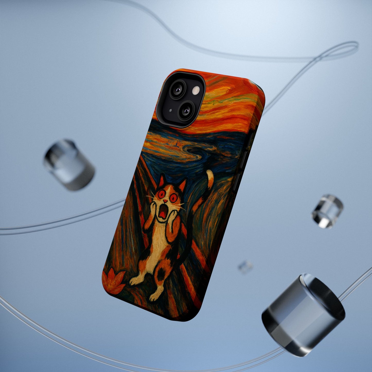 The Cat Scream โ Munch Inspired โ iPhone 16, 15, 14, 13 โ MagSafe Magnetic Tough Case by HitStickers