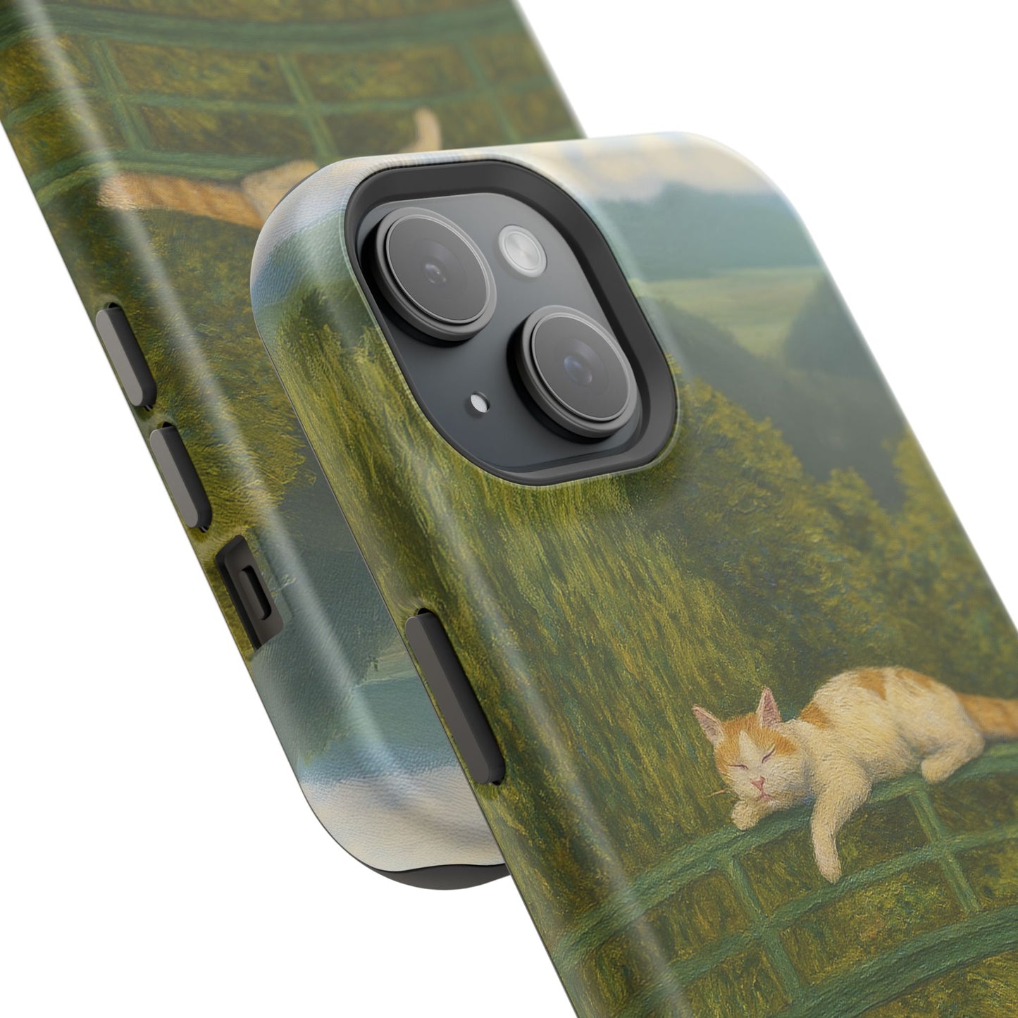 Sleeping Cat on the Japanese Bridge โ Monet Inspired โ iPhone 16, 15, 14, 13 โ MagSafe Magnetic Tough Case by HitStickers