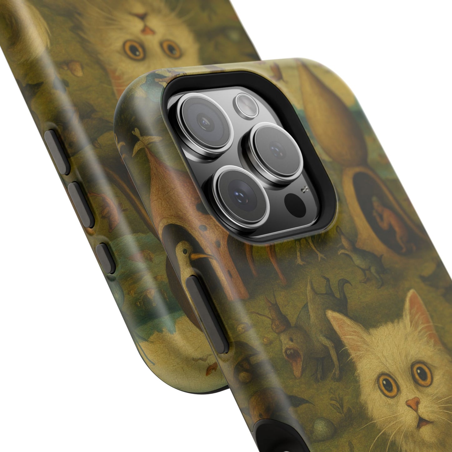 Garden of Cat Delights โ Bosch Inspired โ iPhone 16, 15, 14, 13 โ MagSafe Magnetic Tough Case by HitStickers