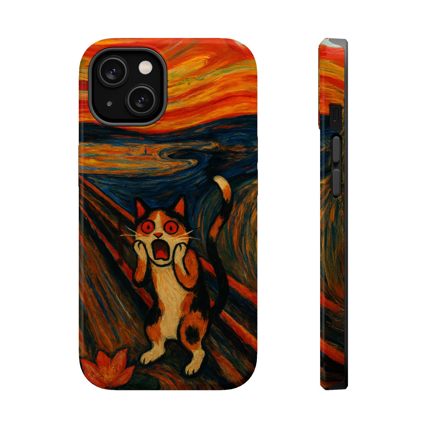The Cat Scream โ Munch Inspired โ iPhone 16, 15, 14, 13 โ MagSafe Magnetic Tough Case by HitStickers