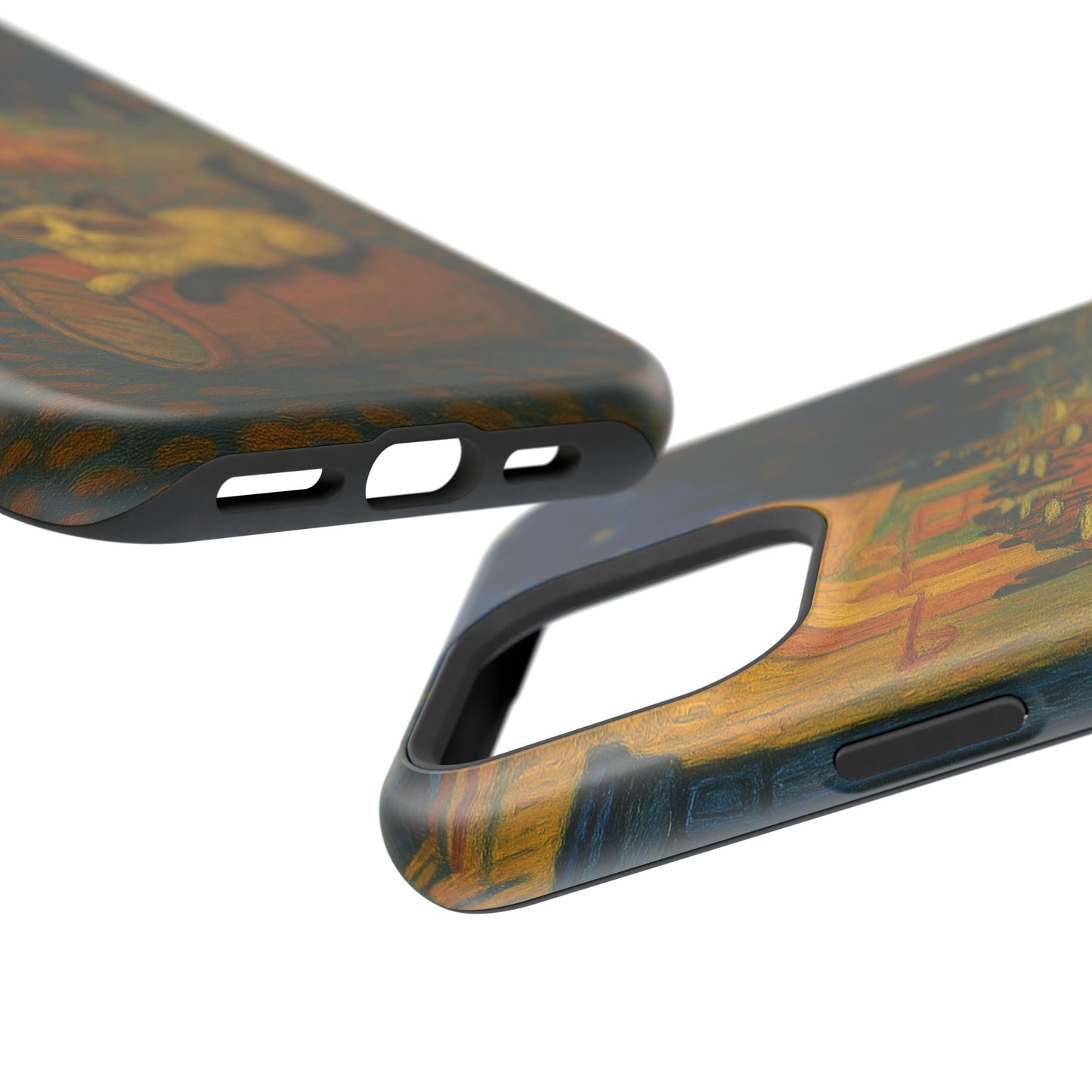 Café Cat at Night – Van Gogh Inspired – iPhone 16, 15, 14, 13 – MagSafe Magnetic Tough Case by HitStickers
