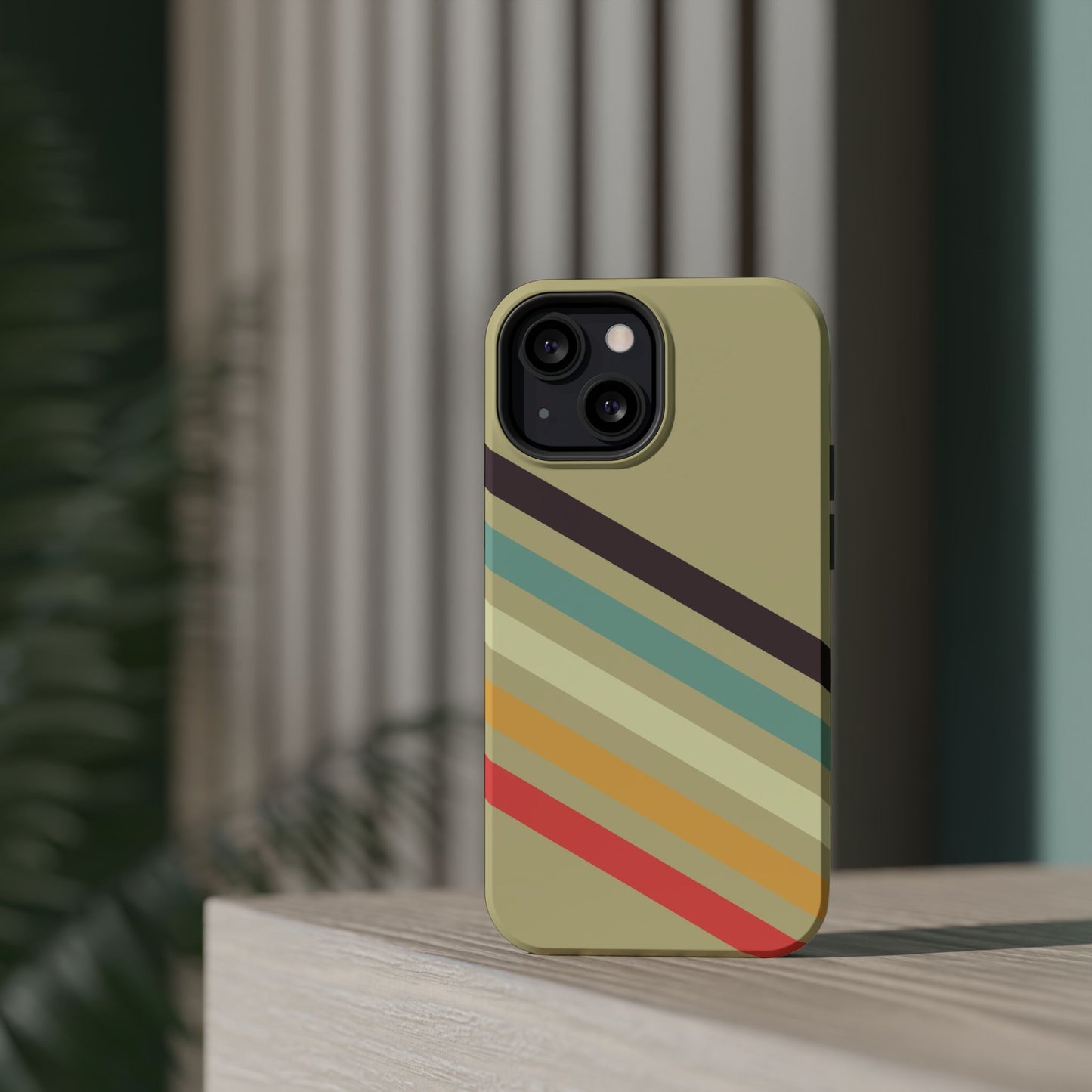 Retro Striped Case for iPhone 16, 15, 14, 13 - MagSafe Magnetic Tough Case by HitStickers