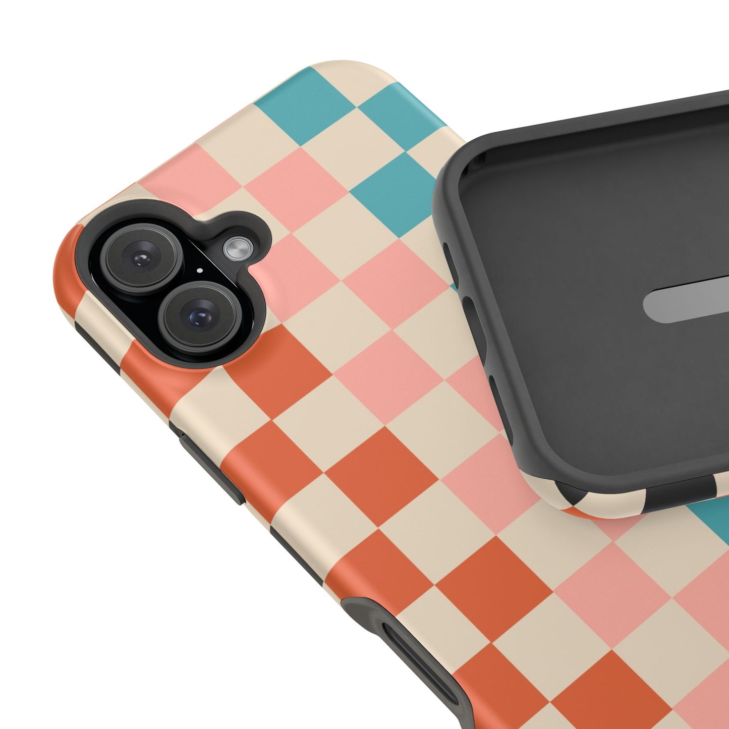 Retro Check Pop – iPhone 16, 15, 14, 13 – MagSafe Magnetic Tough Case by HitStickers