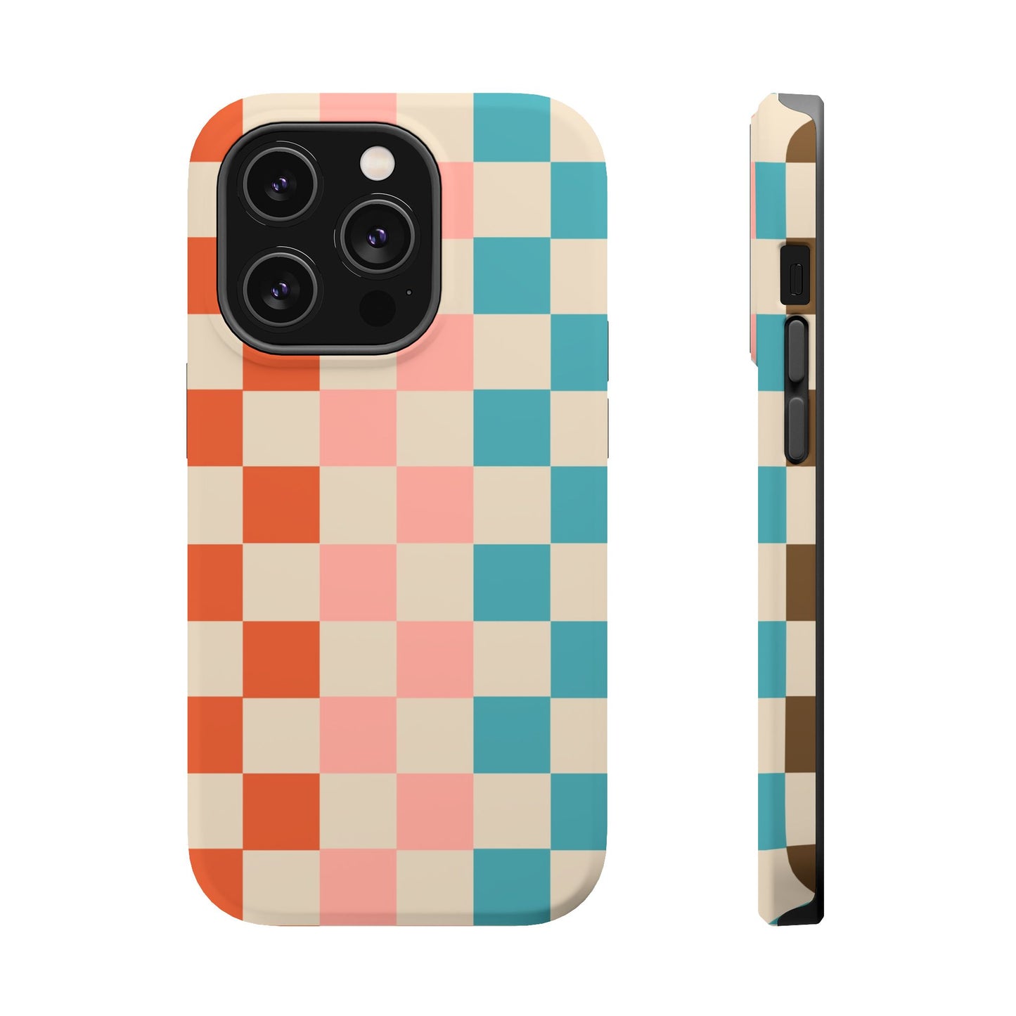 Retro Check Pop – iPhone 16, 15, 14, 13 – MagSafe Magnetic Tough Case by HitStickers