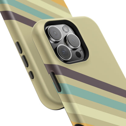 Retro Striped Case for iPhone 16, 15, 14, 13 - MagSafe Magnetic Tough Case by HitStickers