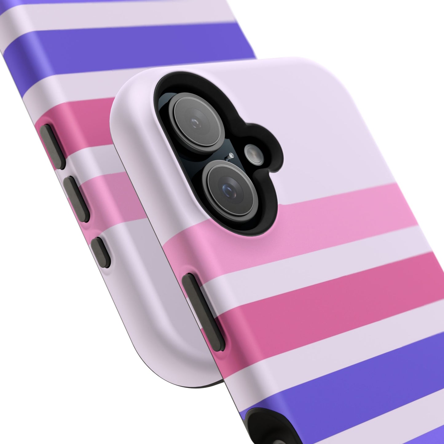 Lavender Love Striped – iPhone 16, 15, 14, 13 – MagSafe Magnetic Tough Case by HitStickers