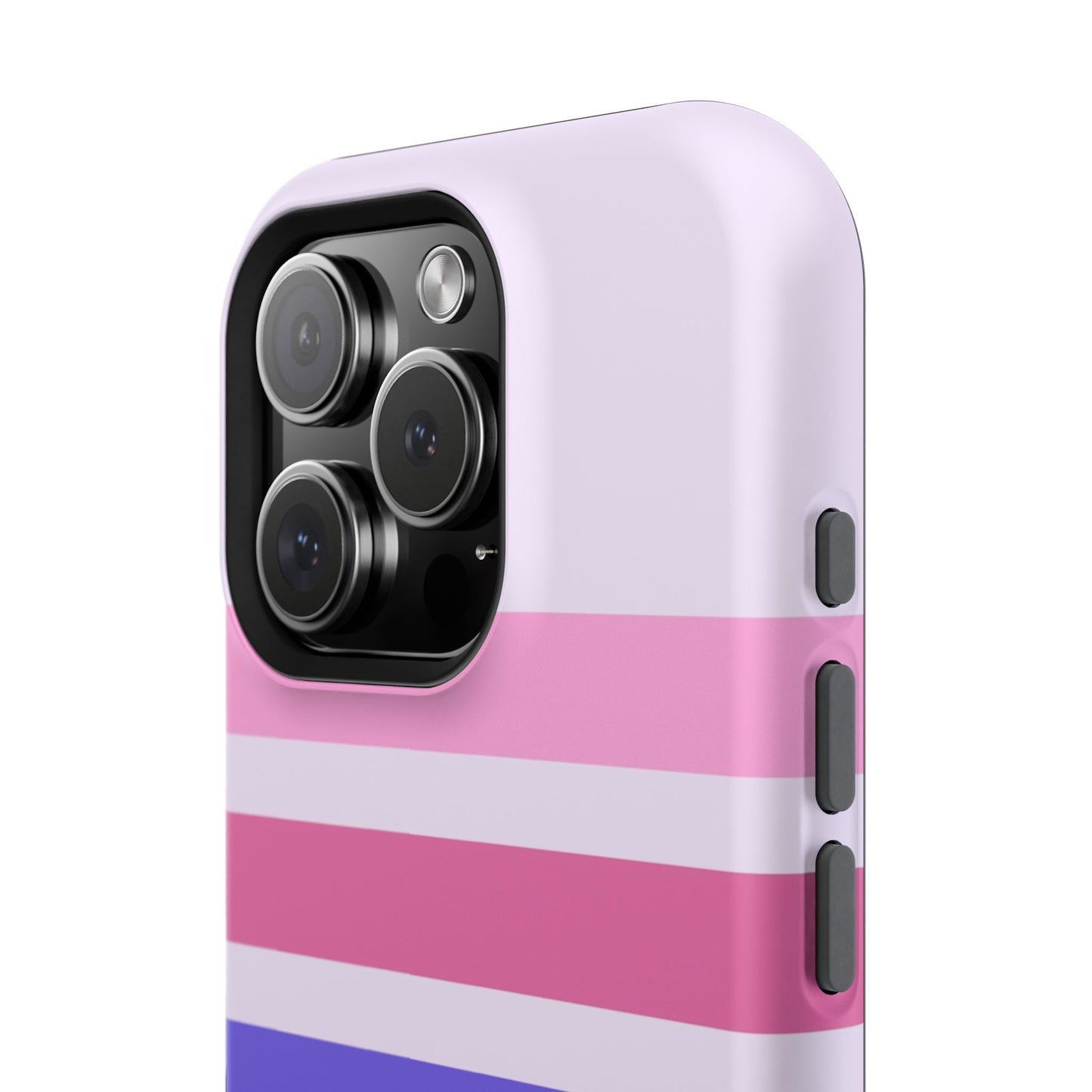 Lavender Love Striped – iPhone 16, 15, 14, 13 – MagSafe Magnetic Tough Case by HitStickers