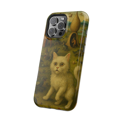 Garden of Cat Delights – Bosch Inspired – iPhone 16, 15, 14, 13 – MagSafe Magnetic Tough Case by HitStickers