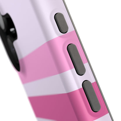 Lavender Love Striped – iPhone 16, 15, 14, 13 – MagSafe Magnetic Tough Case by HitStickers