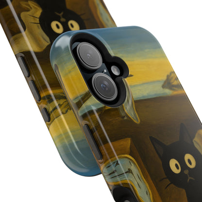The Cat of Melting Time – Dalí Inspired – iPhone 16, 15, 14, 13 – MagSafe Magnetic Tough Case by HitStickers