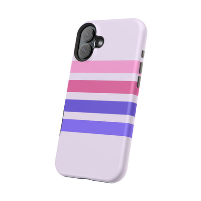 Lavender Love Striped – iPhone 16, 15, 14, 13 – MagSafe Magnetic Tough Case by HitStickers