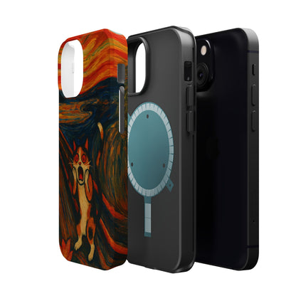 The Cat Scream – Munch Inspired – iPhone 16, 15, 14, 13 – MagSafe Magnetic Tough Case by HitStickers