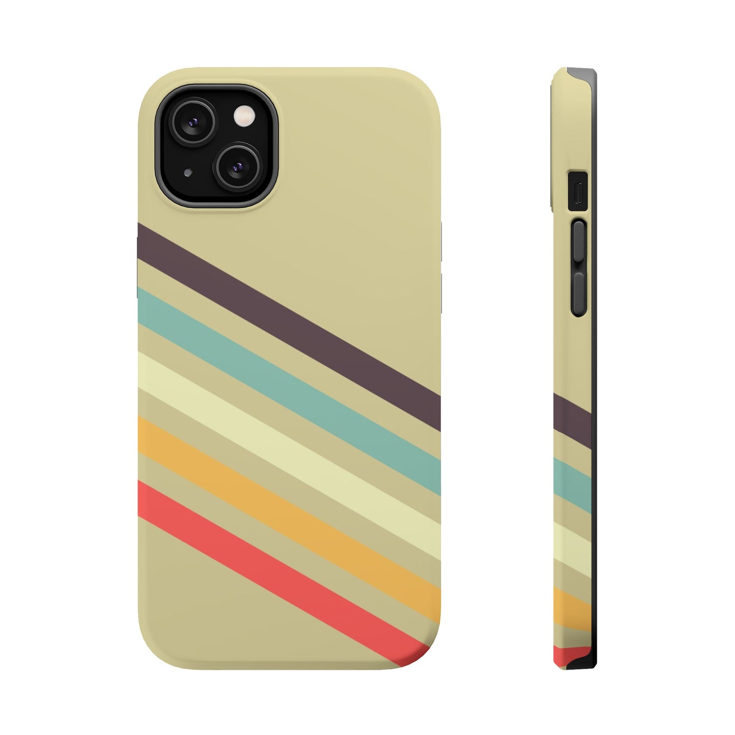 Retro Striped Case for iPhone 16, 15, 14, 13 - MagSafe Magnetic Tough Case by HitStickers