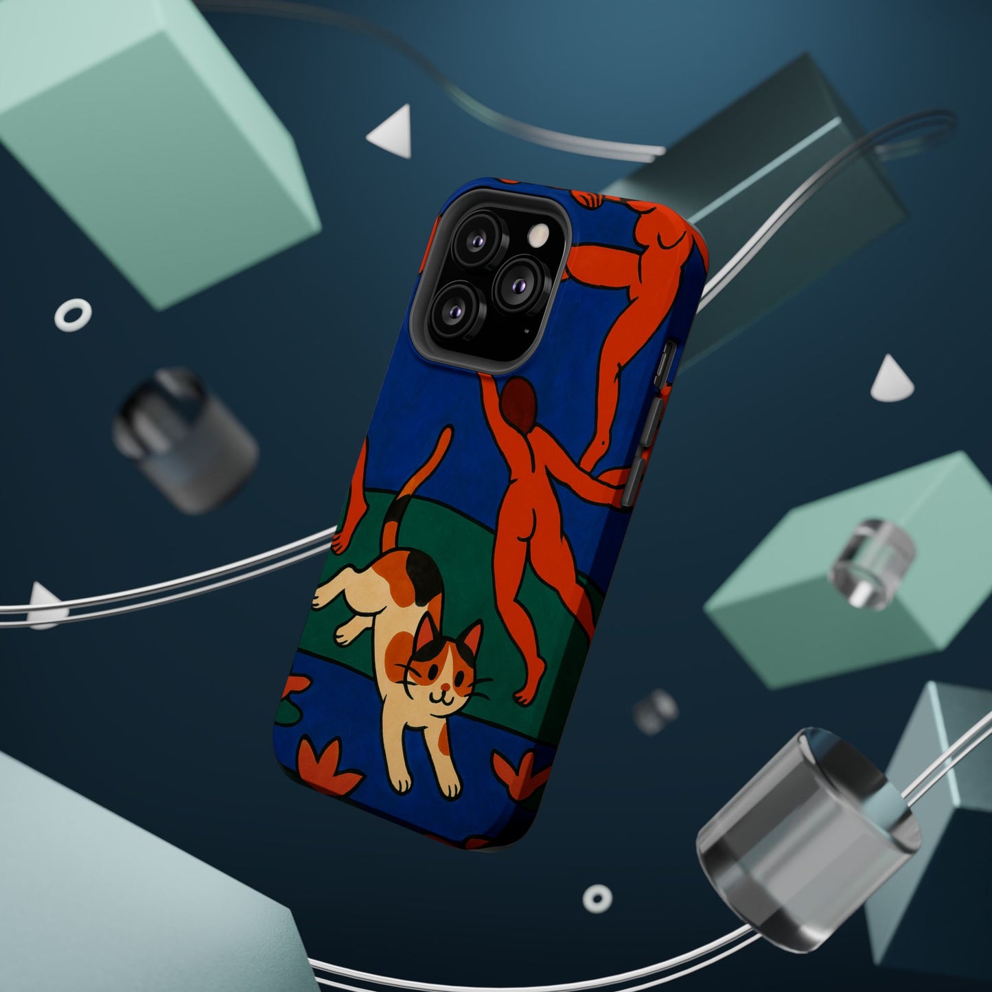 Dancing with the Cat – Matisse Inspired – iPhone 16, 15, 14, 13 – MagSafe Magnetic Tough Case by HitStickers