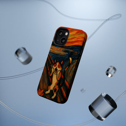The Cat Scream – Munch Inspired – iPhone 16, 15, 14, 13 – MagSafe Magnetic Tough Case by HitStickers