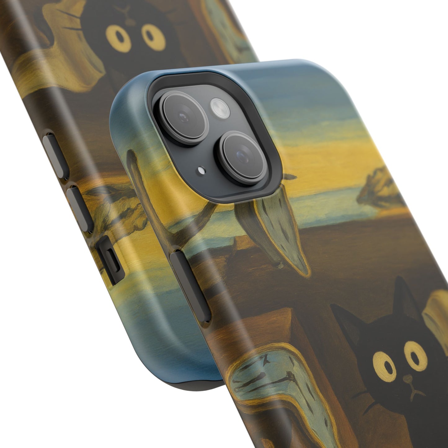 The Cat of Melting Time – Dalí Inspired – iPhone 16, 15, 14, 13 – MagSafe Magnetic Tough Case by HitStickers