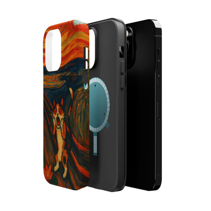 The Cat Scream – Munch Inspired – iPhone 16, 15, 14, 13 – MagSafe Magnetic Tough Case by HitStickers