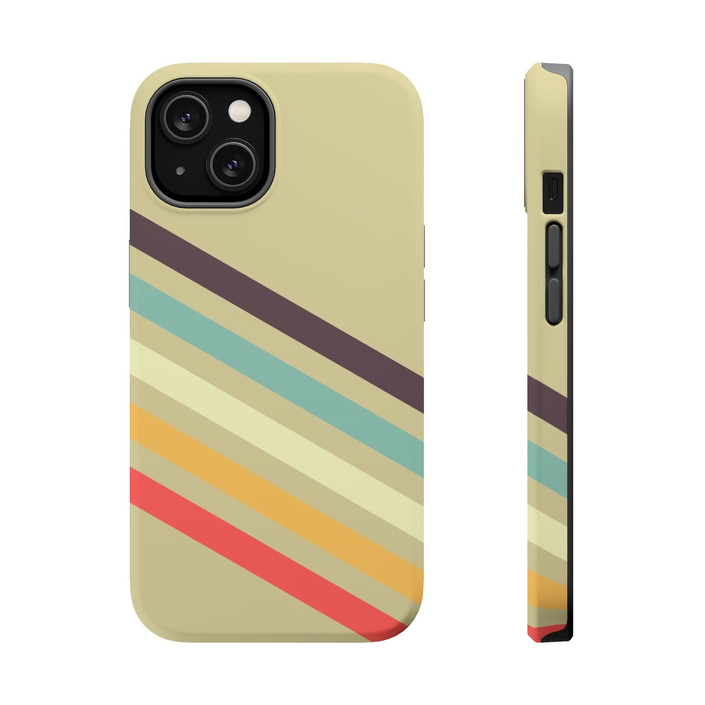 Retro Striped Case for iPhone 16, 15, 14, 13 - MagSafe Magnetic Tough Case by HitStickers