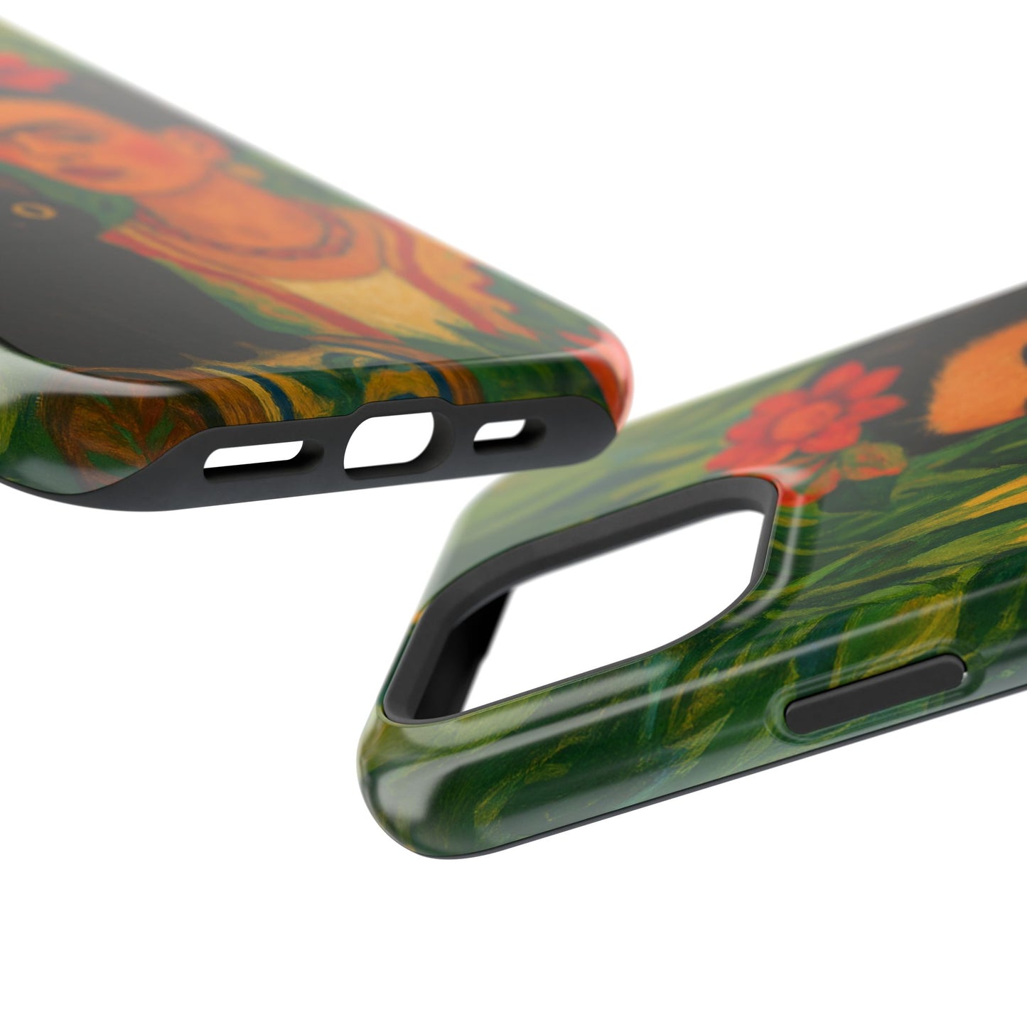 Frida & the Black Cat – Kahlo Inspired – iPhone 16, 15, 14, 13 – MagSafe Magnetic Tough Case by HitStickers