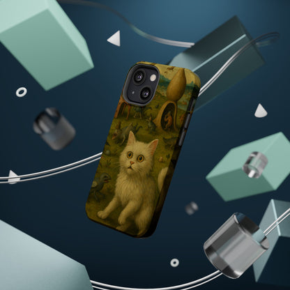 Garden of Cat Delights – Bosch Inspired – iPhone 16, 15, 14, 13 – MagSafe Magnetic Tough Case by HitStickers