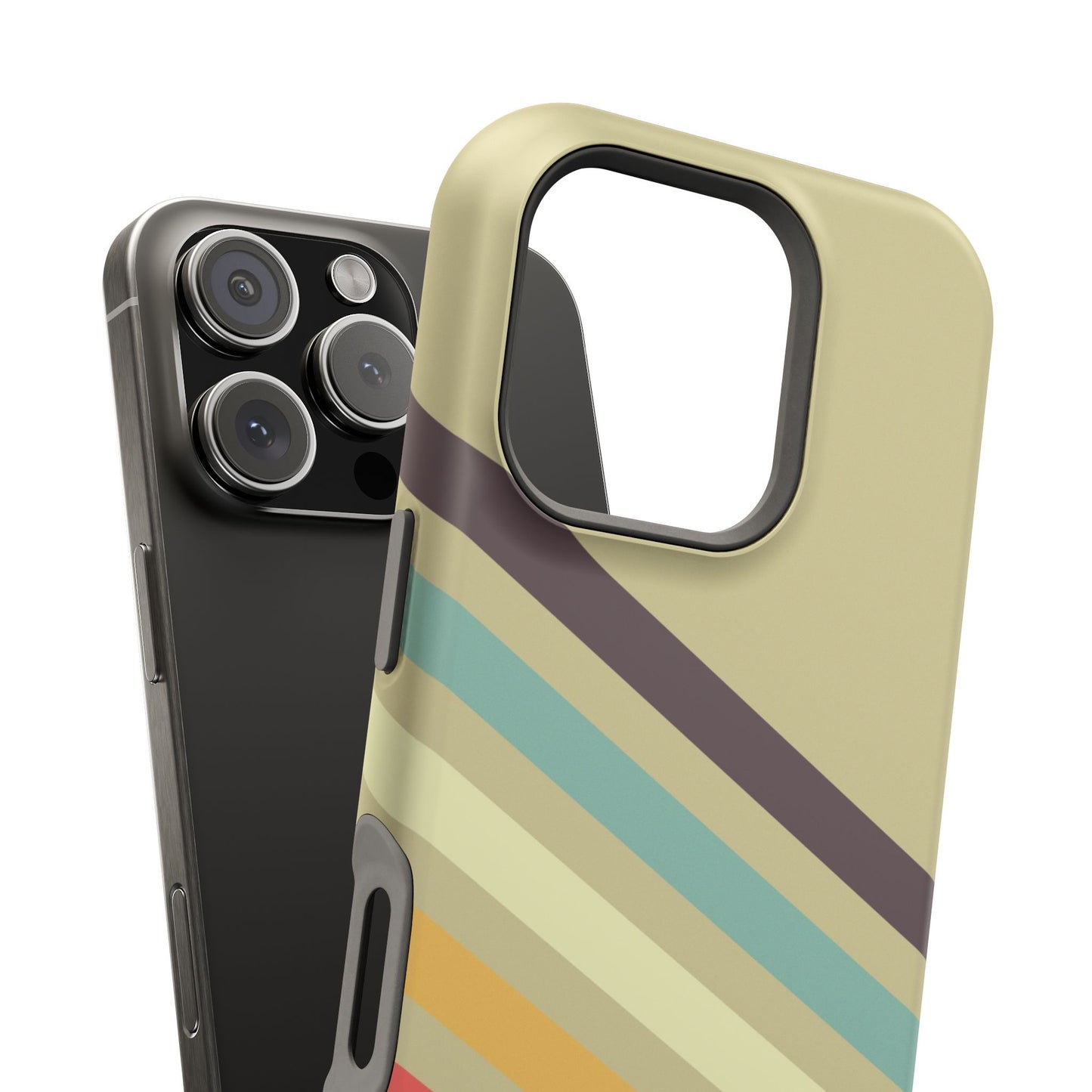 Retro Striped Case for iPhone 16, 15, 14, 13 - MagSafe Magnetic Tough Case by HitStickers