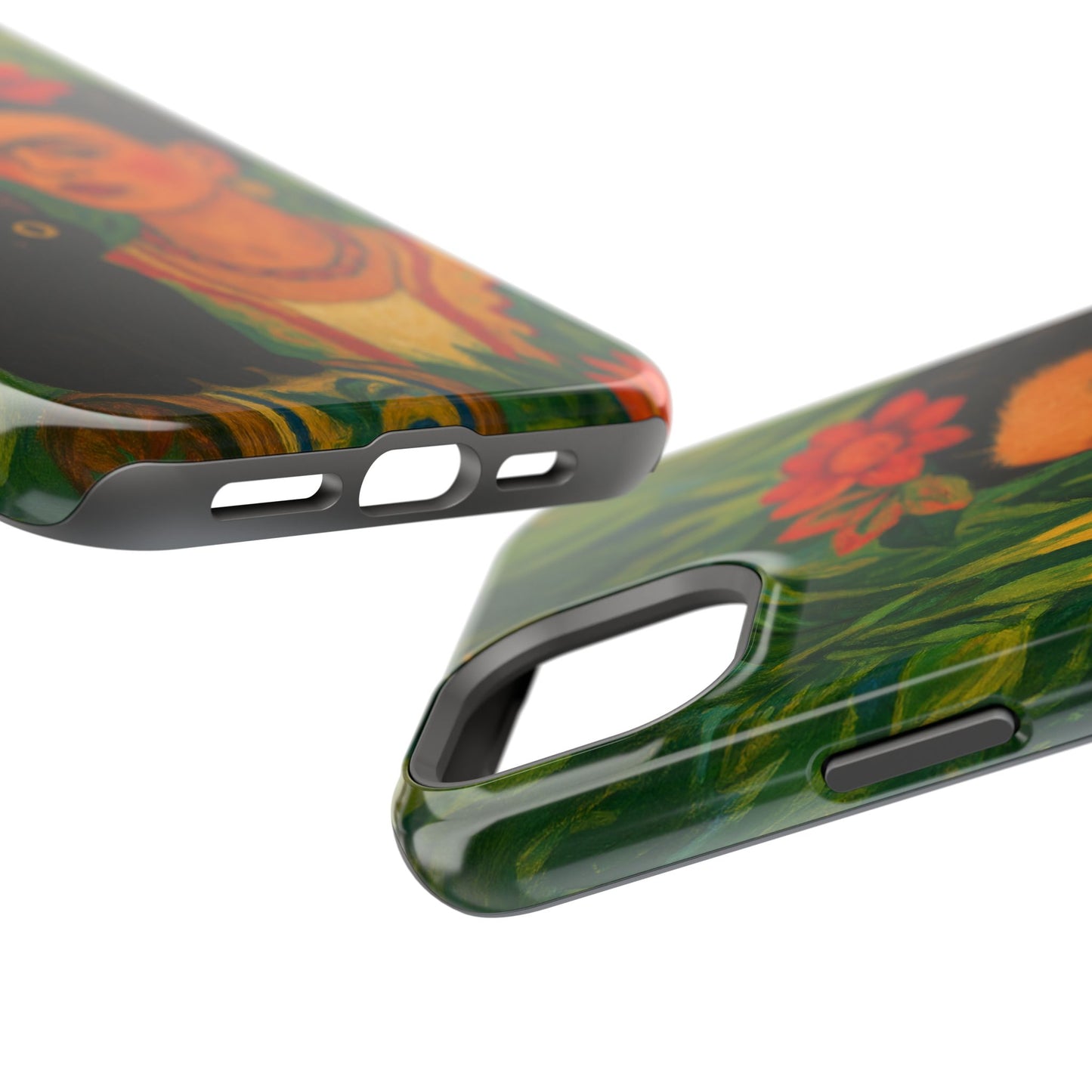 Frida & the Black Cat – Kahlo Inspired – iPhone 16, 15, 14, 13 – MagSafe Magnetic Tough Case by HitStickers