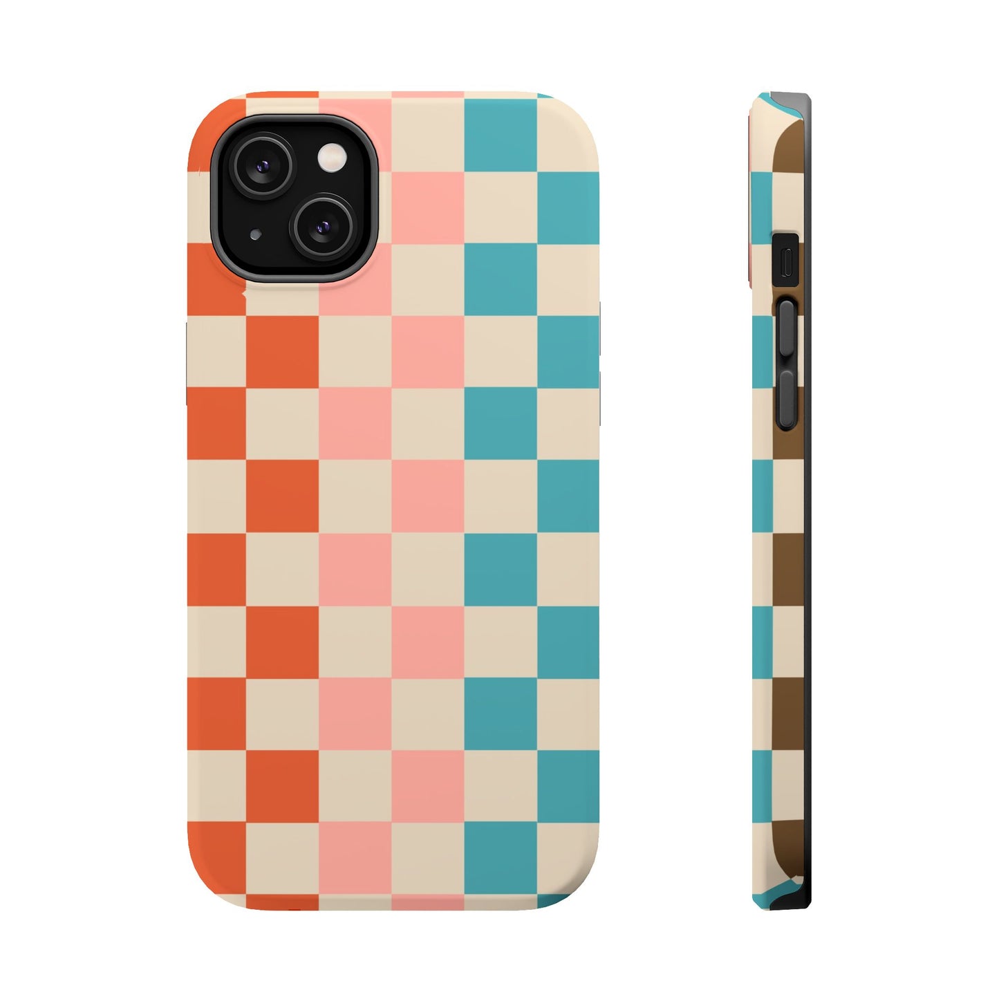 Retro Check Pop – iPhone 16, 15, 14, 13 – MagSafe Magnetic Tough Case by HitStickers