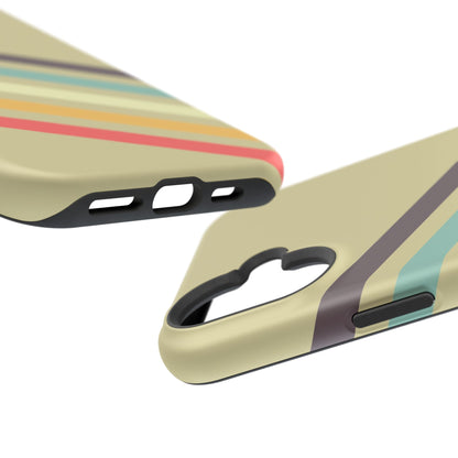 Retro Striped Case for iPhone 16, 15, 14, 13 - MagSafe Magnetic Tough Case by HitStickers